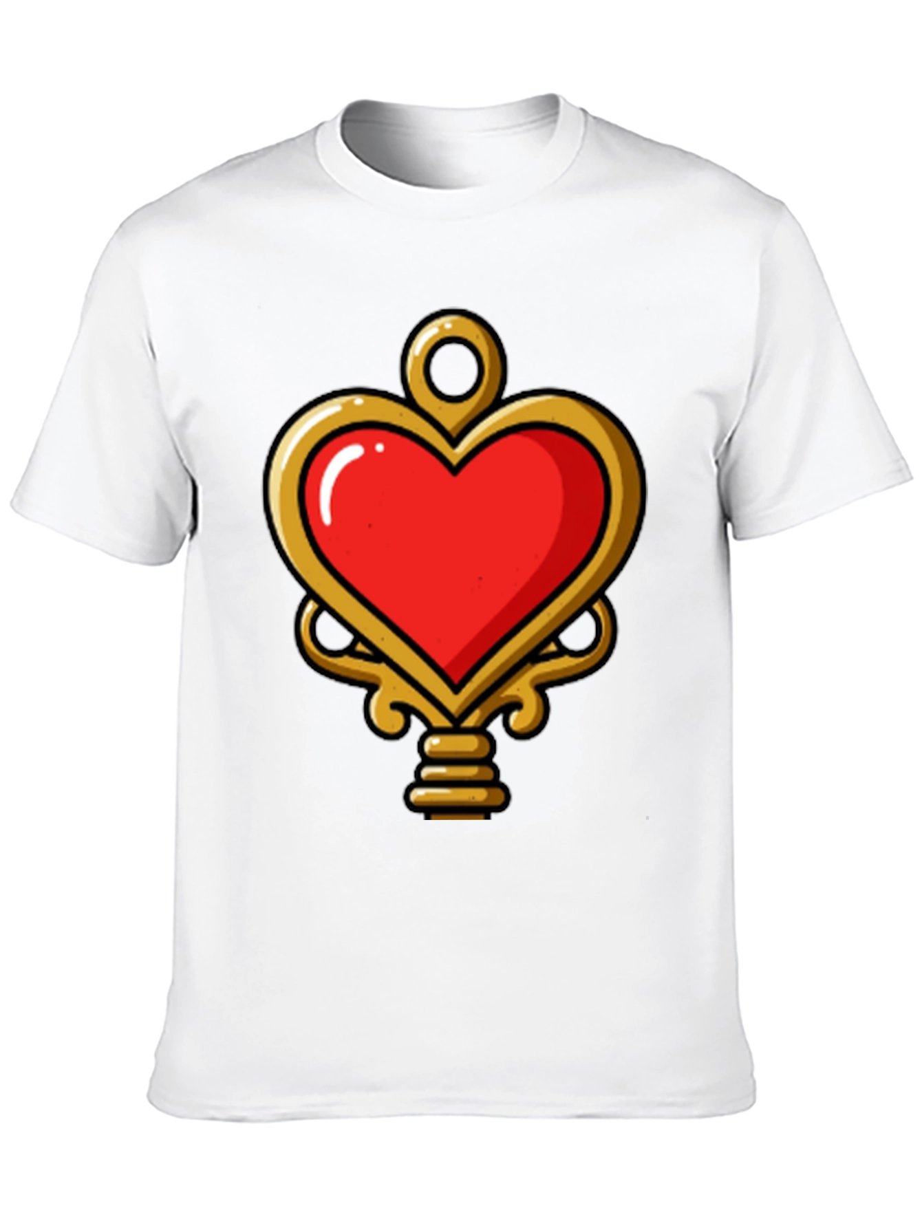 Heart Key Graphic Tee - Trendy Unisex Design