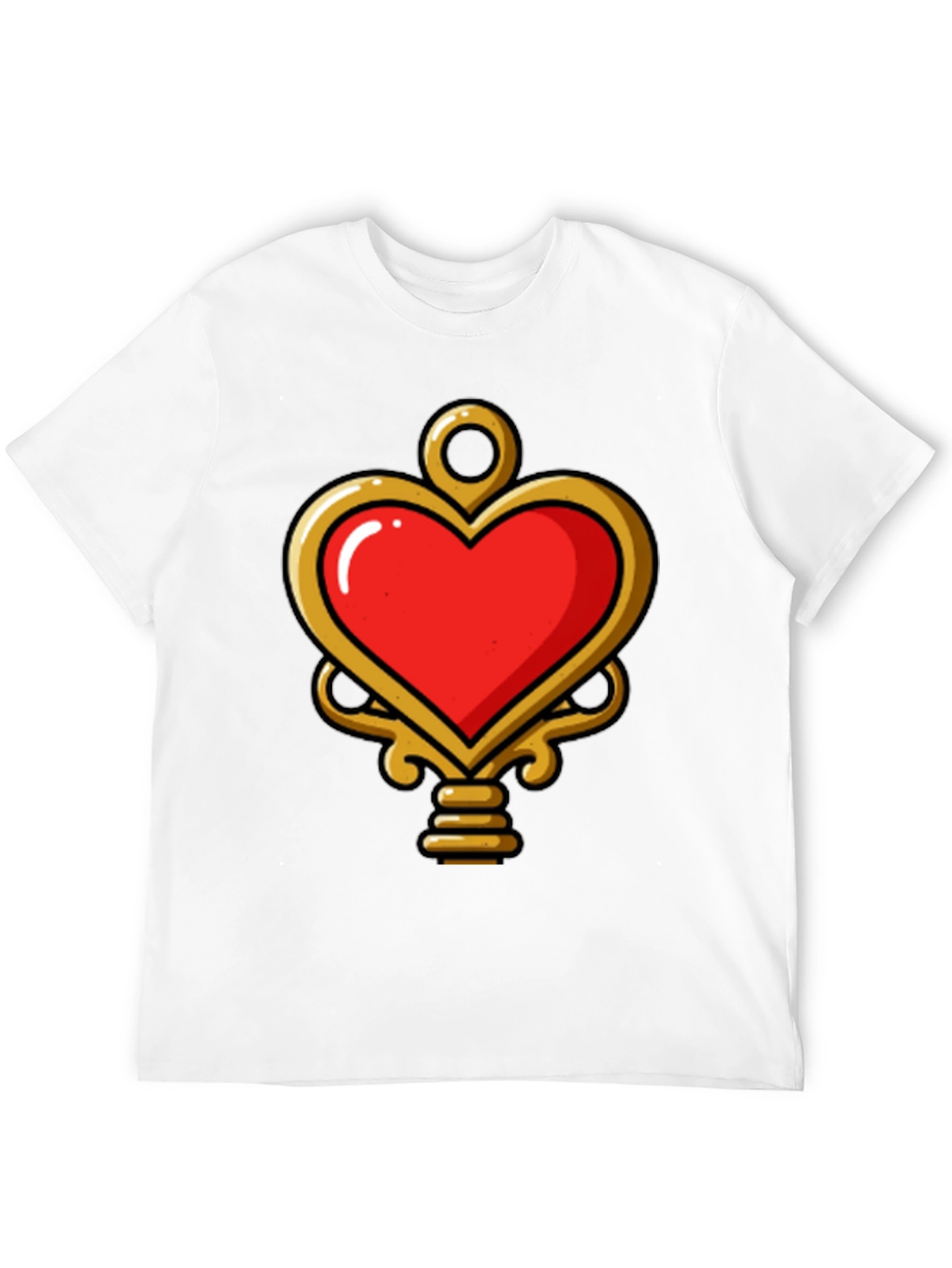 Heart Key Graphic Tee - Trendy Unisex Design