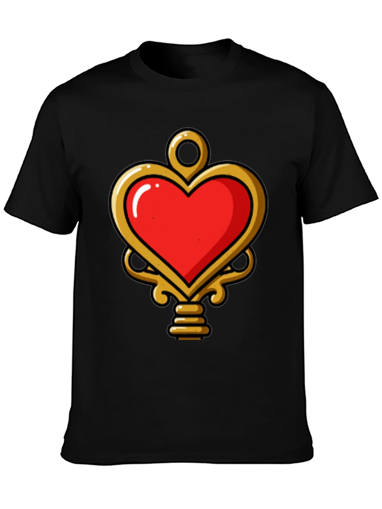 Heart Key Graphic Tee - Trendy Unisex Design