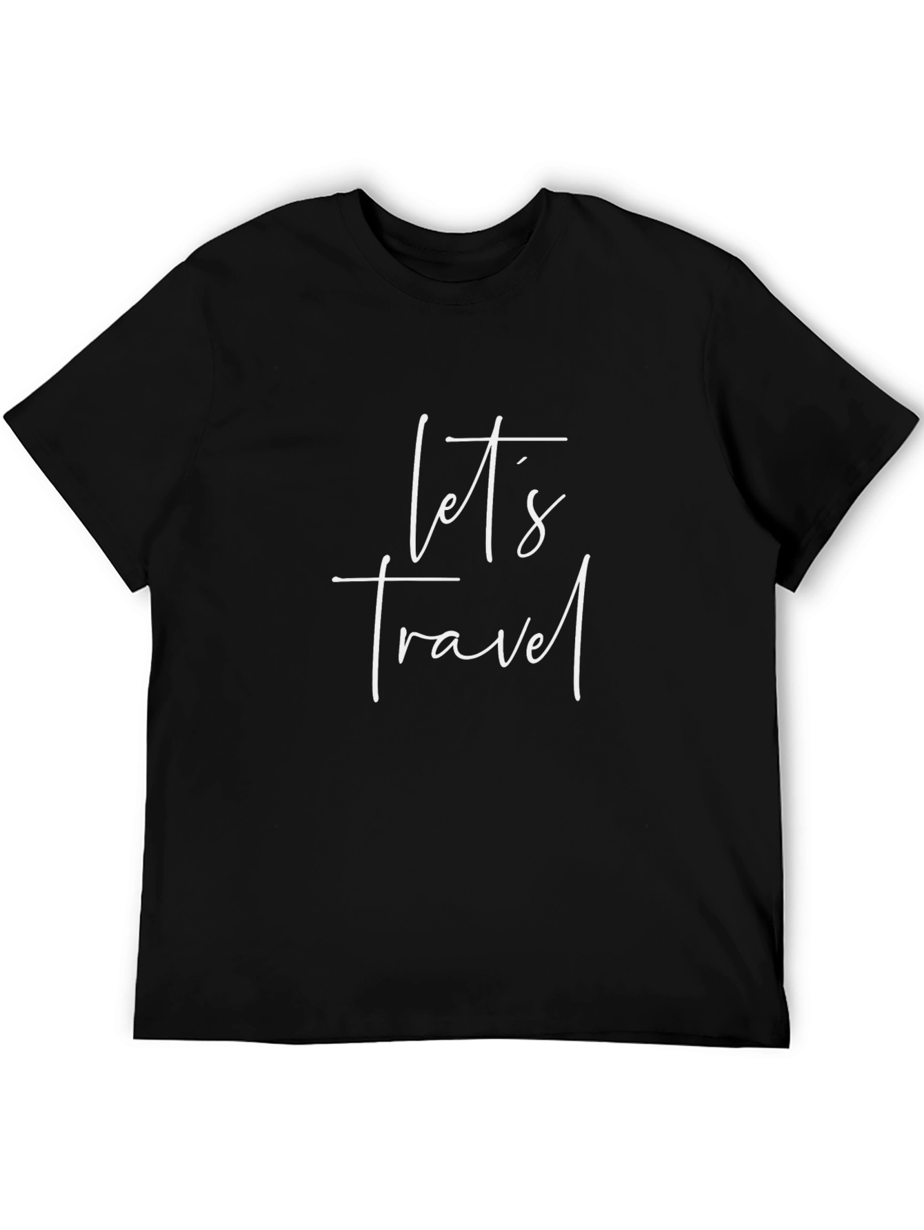 Lets Travel Black Graphic Tee