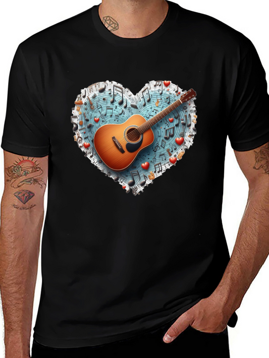 Music Lovers Guitar Heart T-Shirt