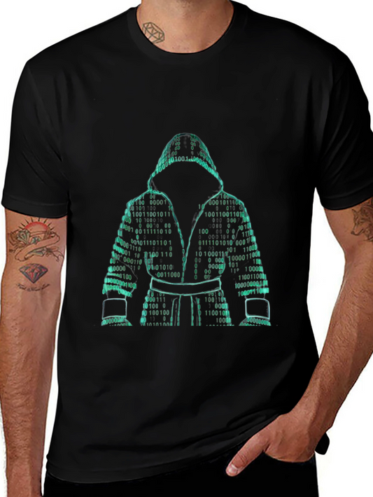 Binary Code Boxer Graphic Tee - Stylish Geek Chic