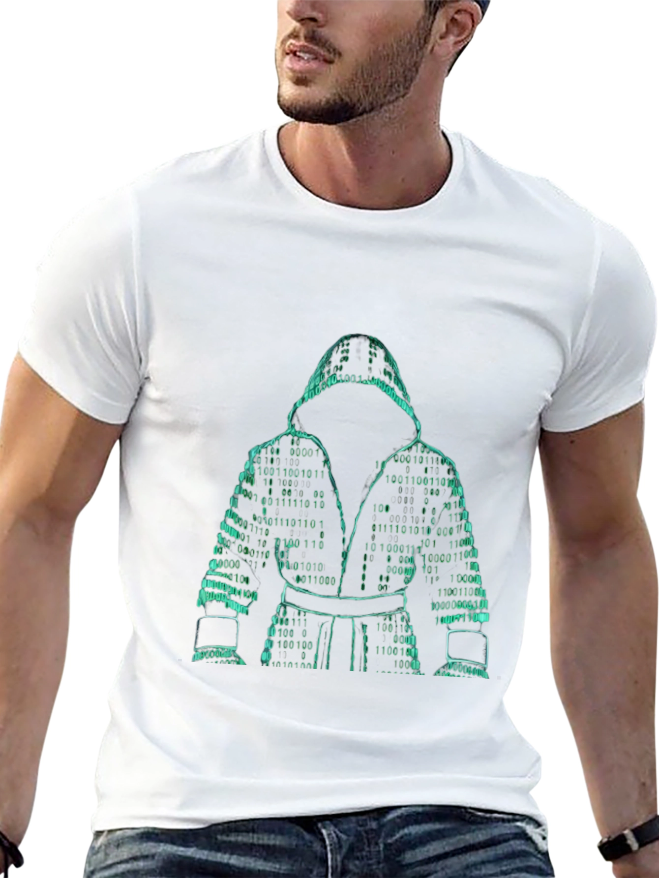 Binary Code Boxer Graphic Tee - Stylish Geek Chic