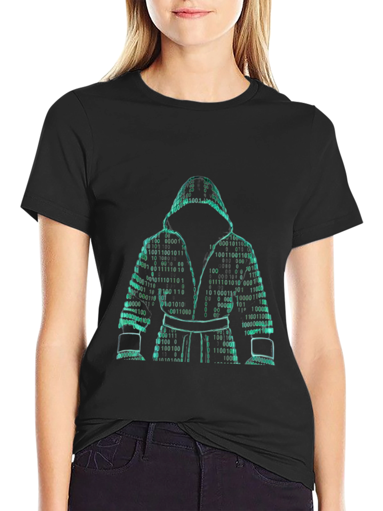 Binary Code Boxer Graphic Tee - Stylish Geek Chic