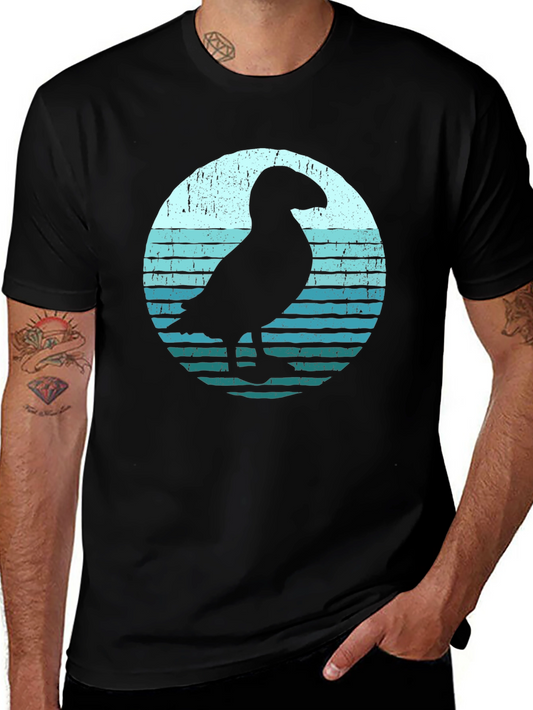 Puffin Silhouette Graphic Tee - Black