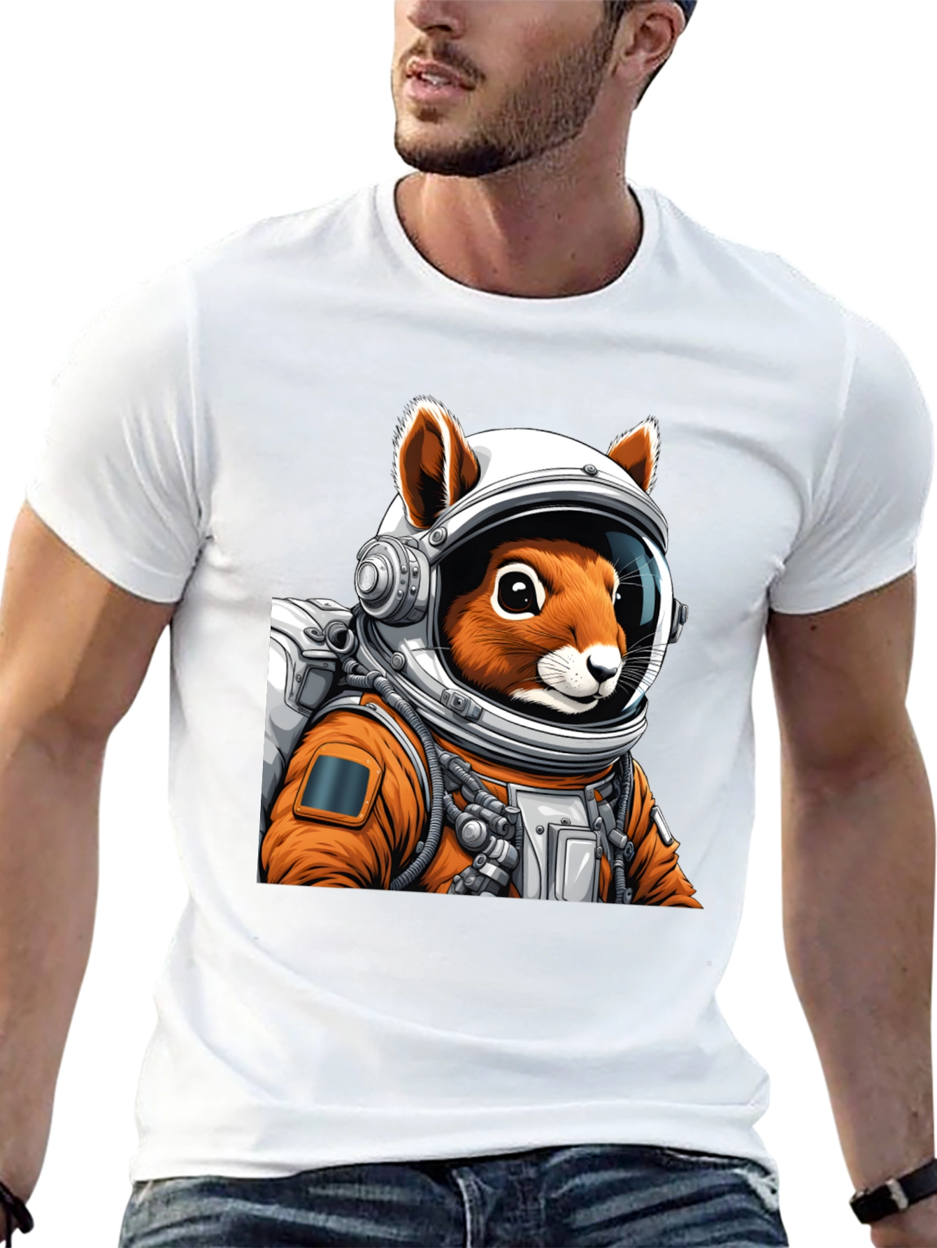 Squirrel Astronaut Graphic T-Shirt - Space Explorer Tee