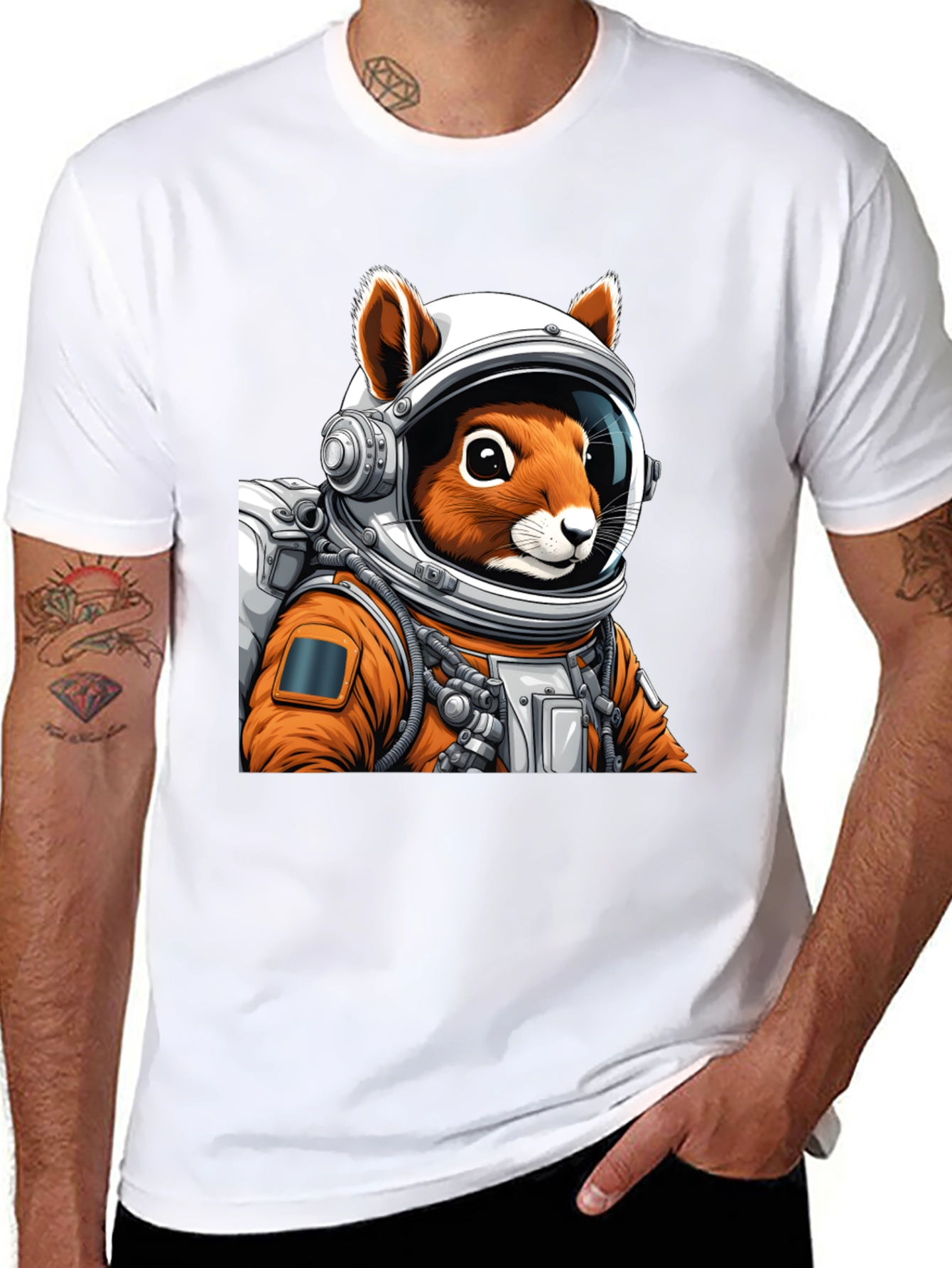 Squirrel Astronaut Graphic T-Shirt - Space Explorer Tee