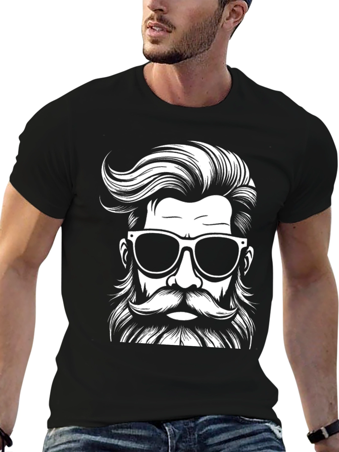 Cool Dude Graphic Tee - Black Hipster T-Shirt
