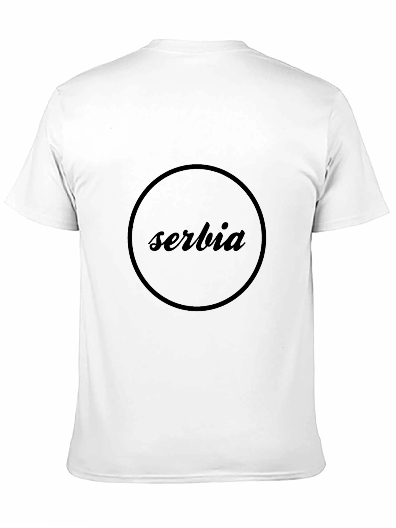 Serbia Black T-Shirt - Stylish Round Design