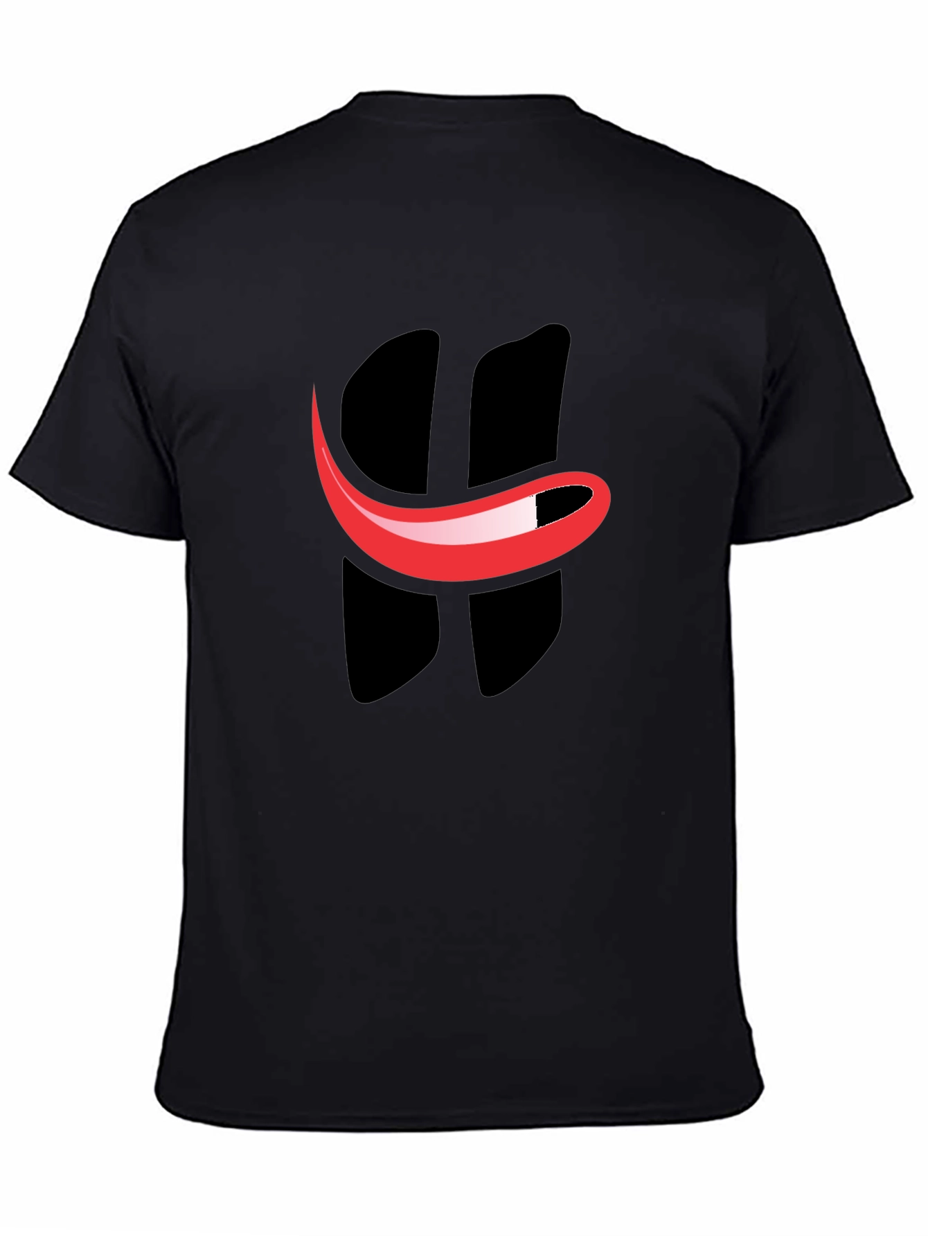 Smiley Face Graphic Tee - Black Cotton T-Shirt