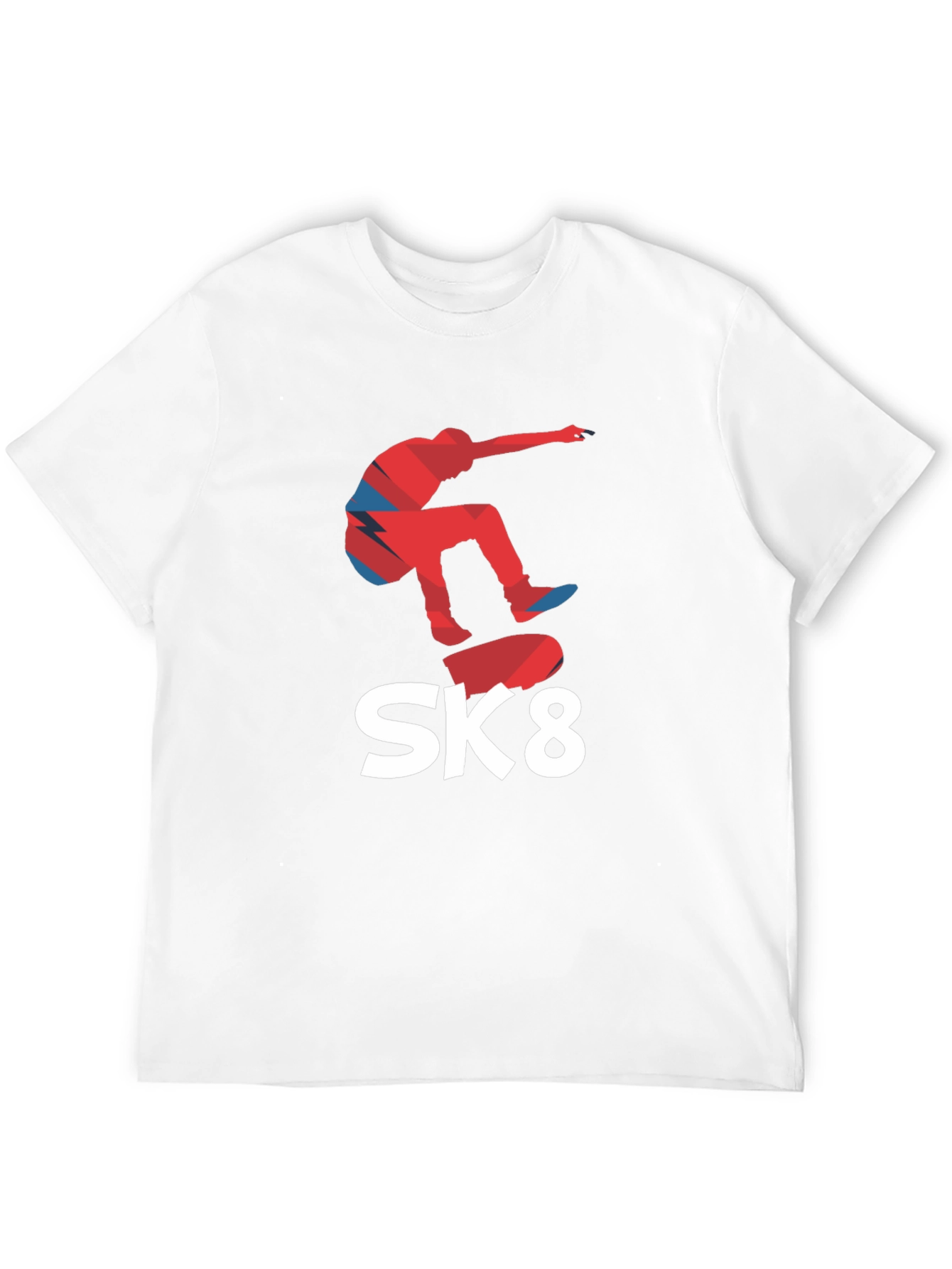 Cool SK8 Skateboarder Graphic Tee - Black