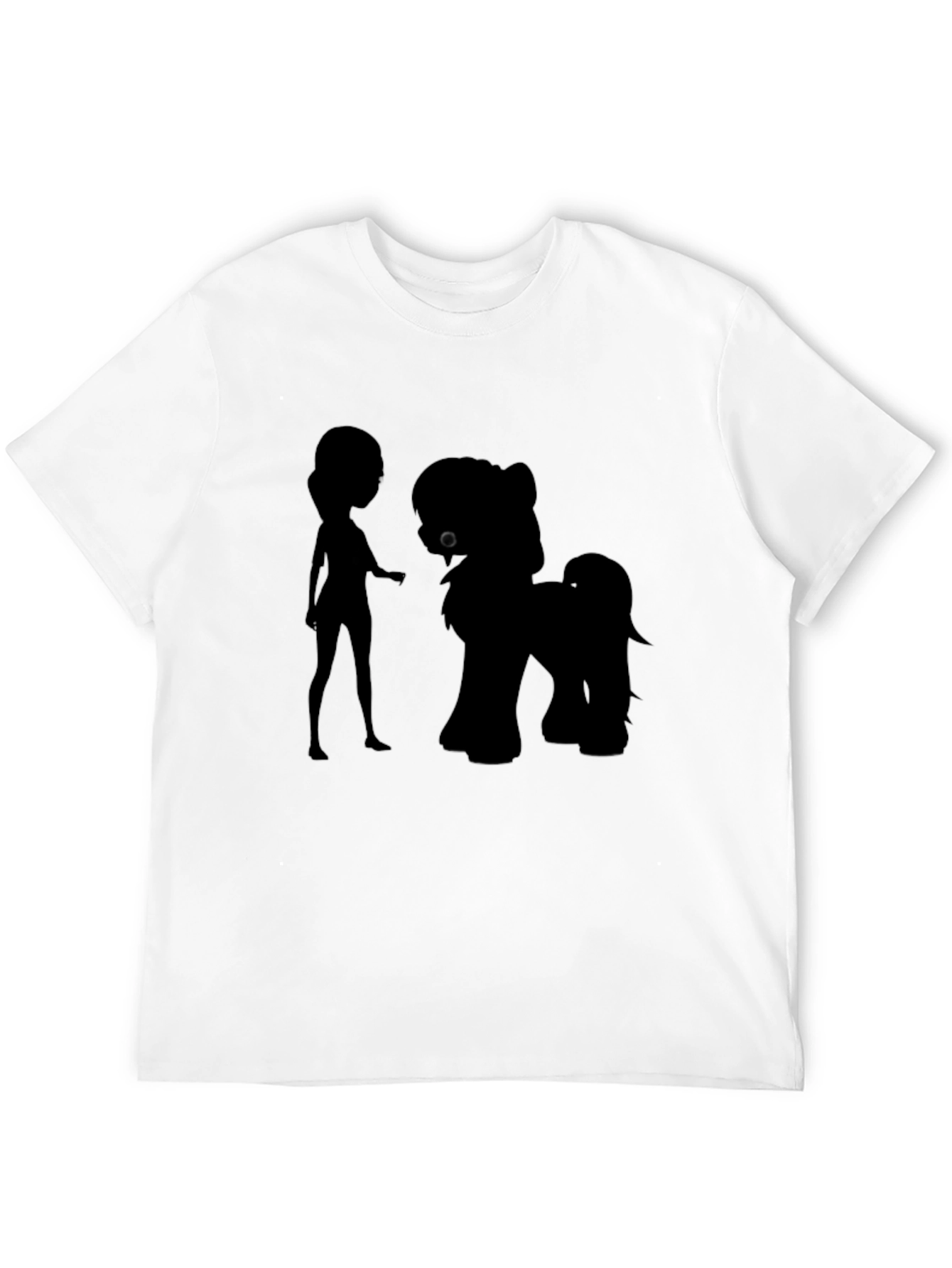 Silhouette Girl & Pony Black Graphic Tee