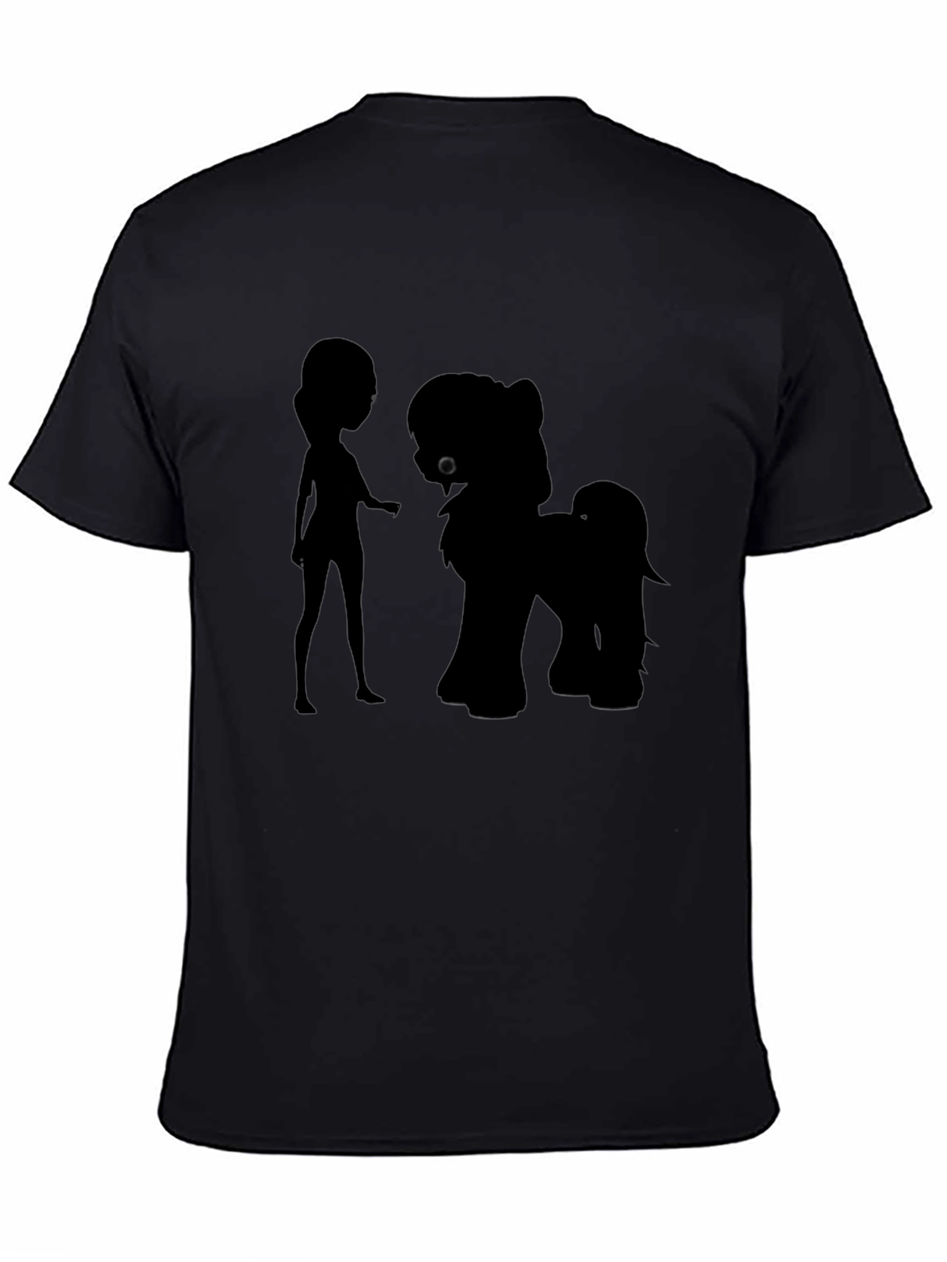 Silhouette Girl & Pony Black Graphic Tee