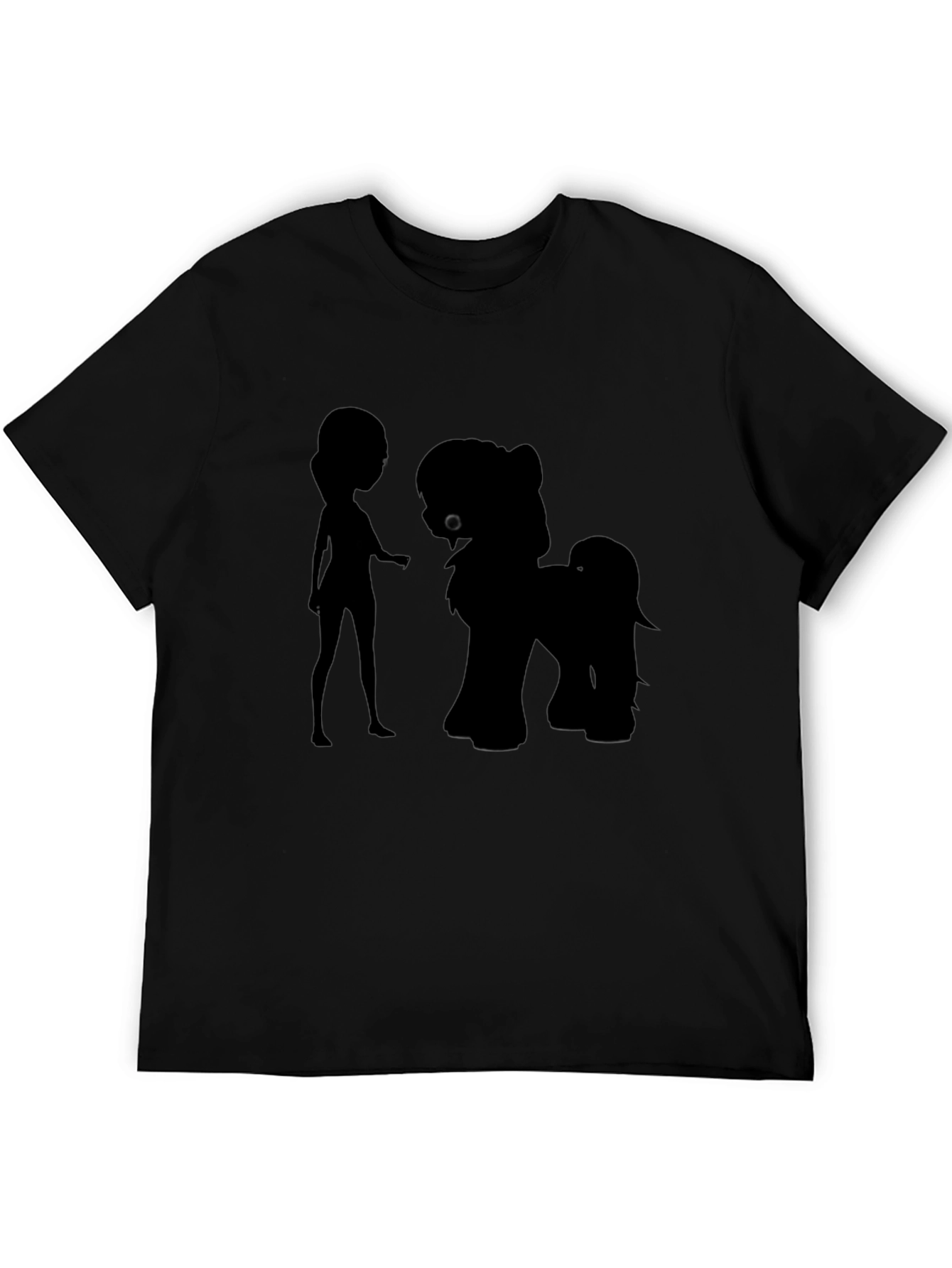 Silhouette Girl & Pony Black Graphic Tee