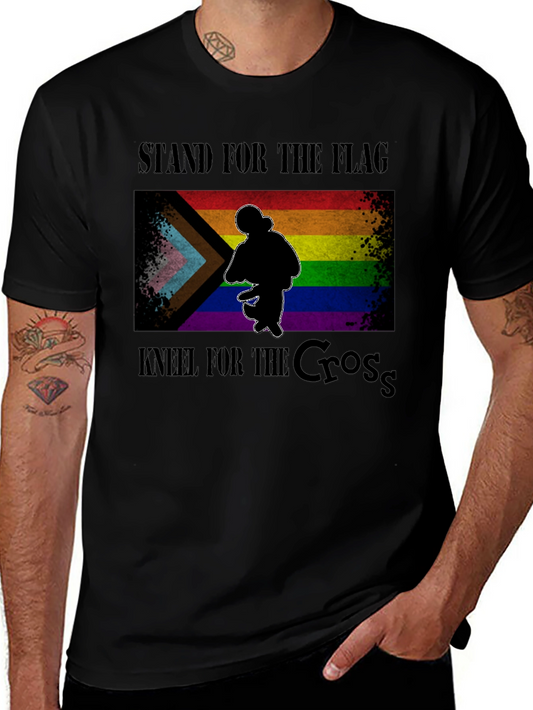 Stand for the Flag Kneel for the Cross Pride T-Shirt