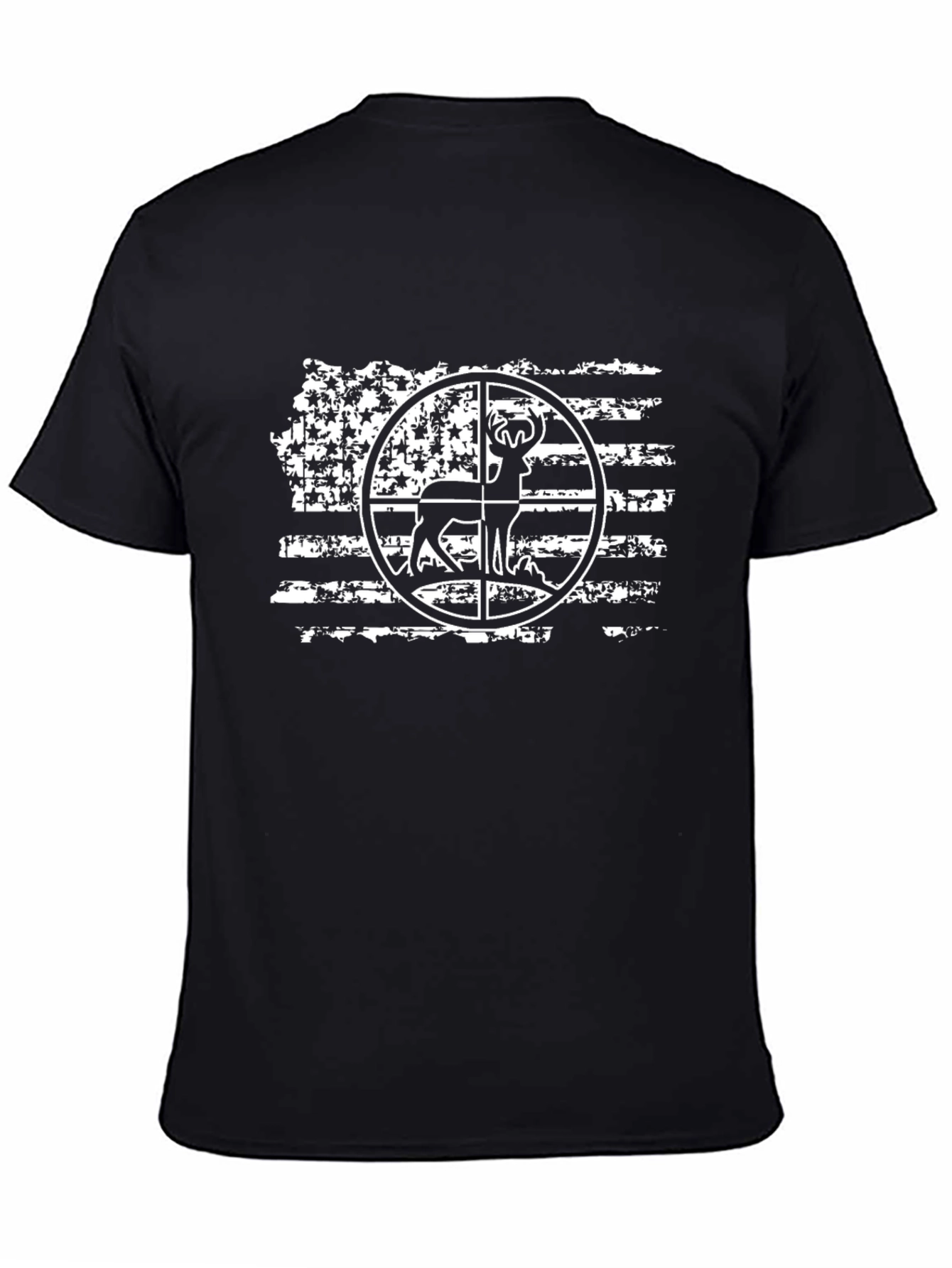 Hunting Deer American Flag Graphic Tee