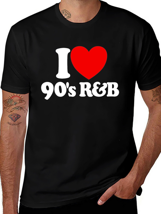 I Heart 90s R&B Black Graphic T-Shirt