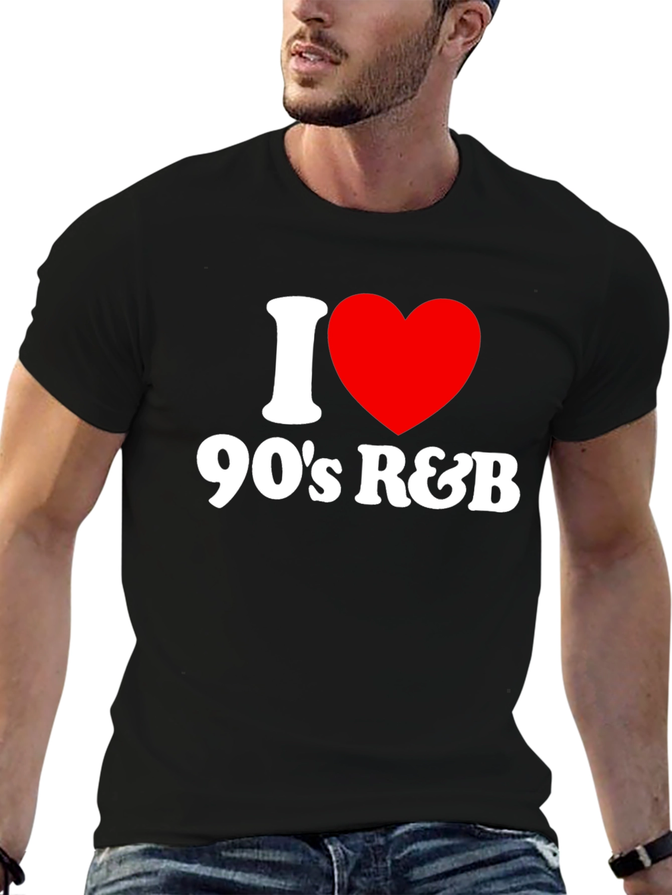 I Heart 90s R&B Black Graphic T-Shirt
