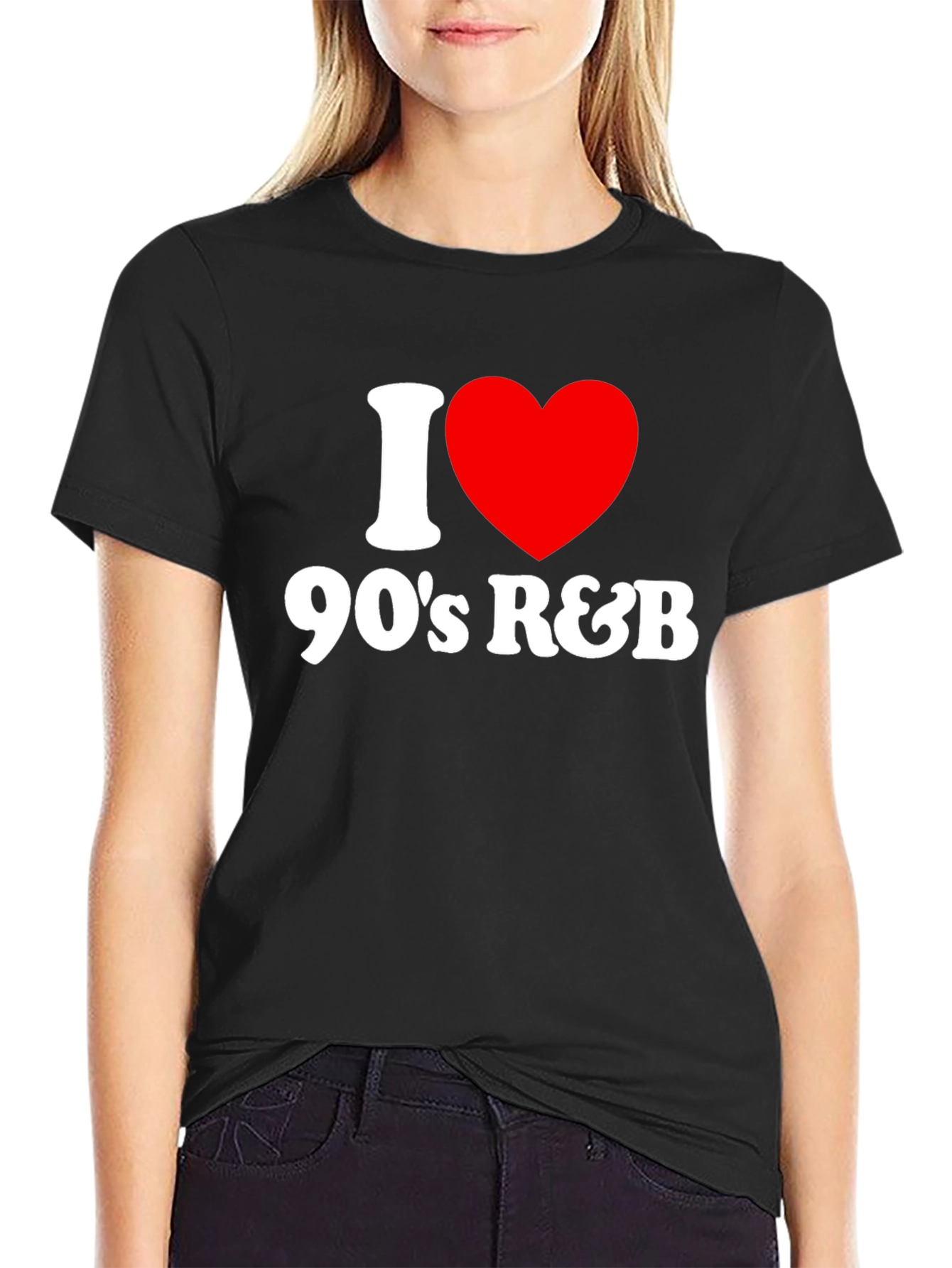 I Heart 90s R&B Black Graphic T-Shirt