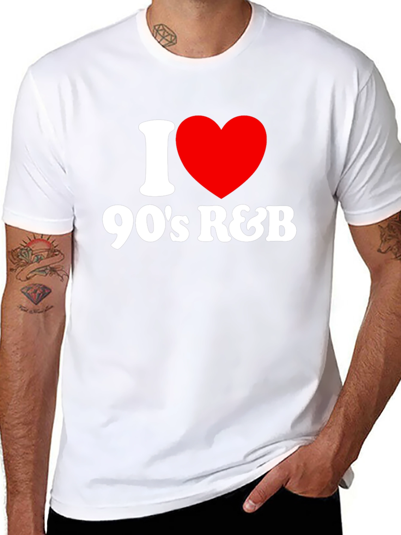 I Heart 90s R&B Black Graphic T-Shirt