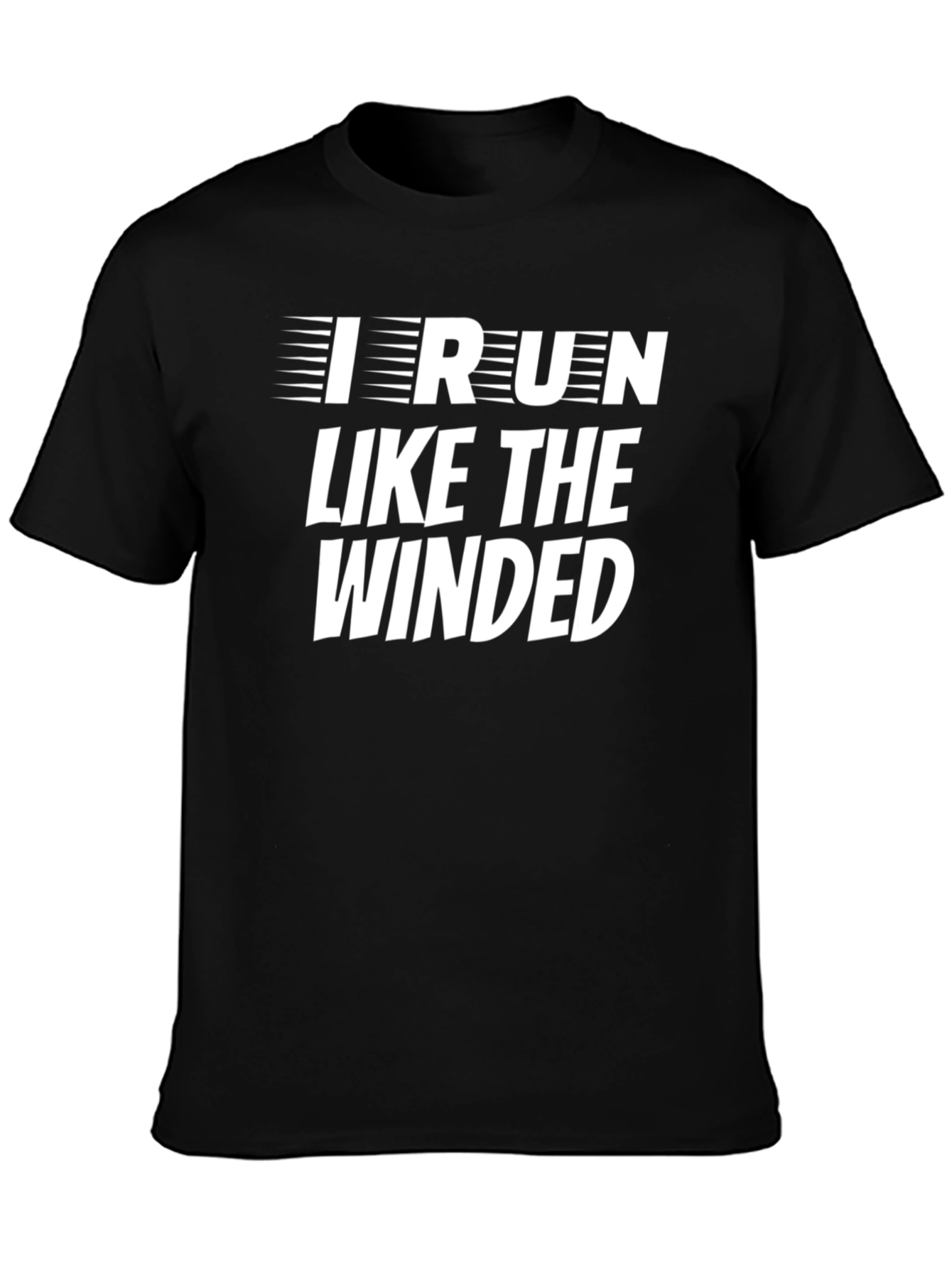 I Run Like The Winded Mens Black Graphic T-Shirt