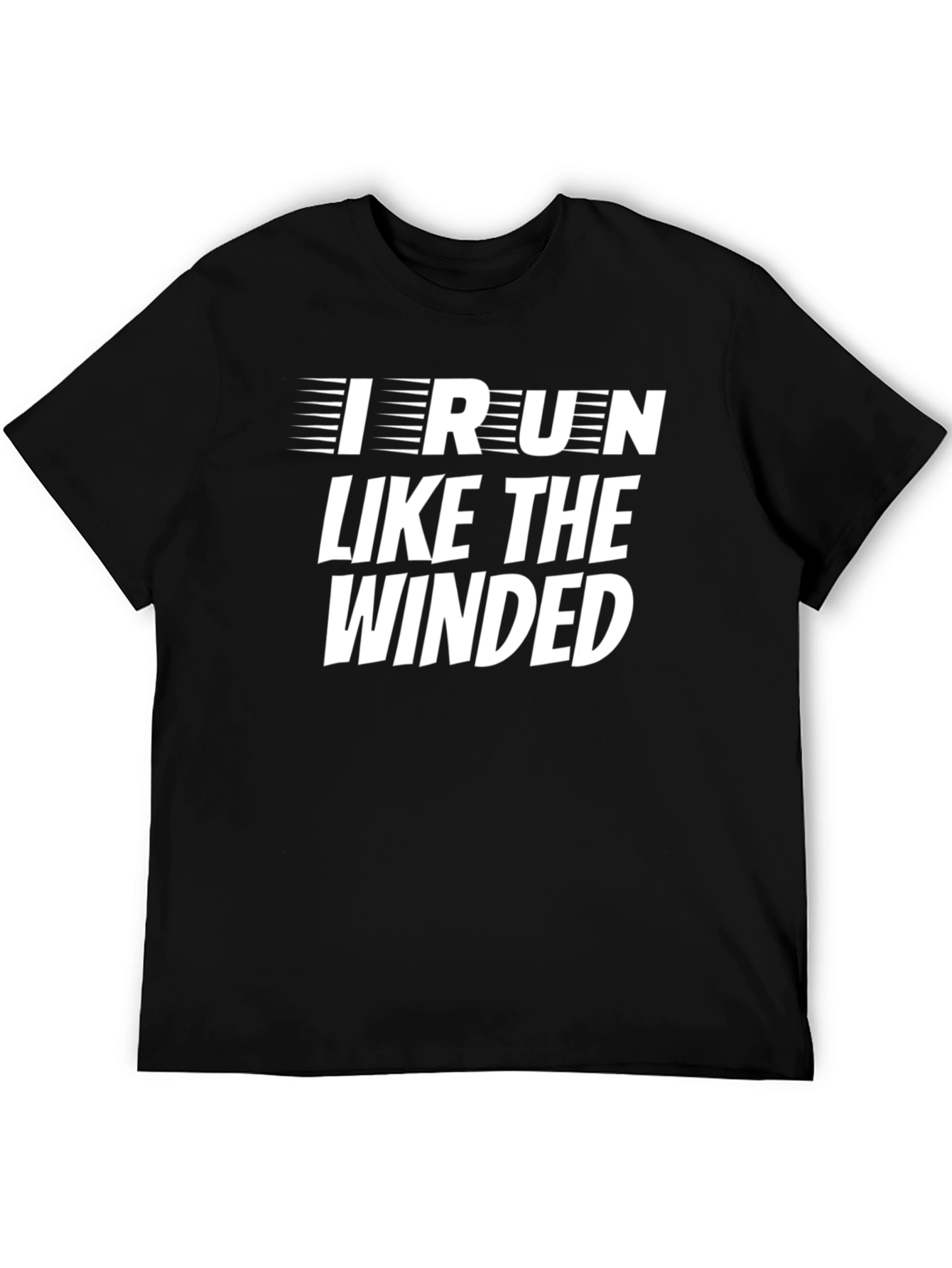 I Run Like The Winded Mens Black Graphic T-Shirt