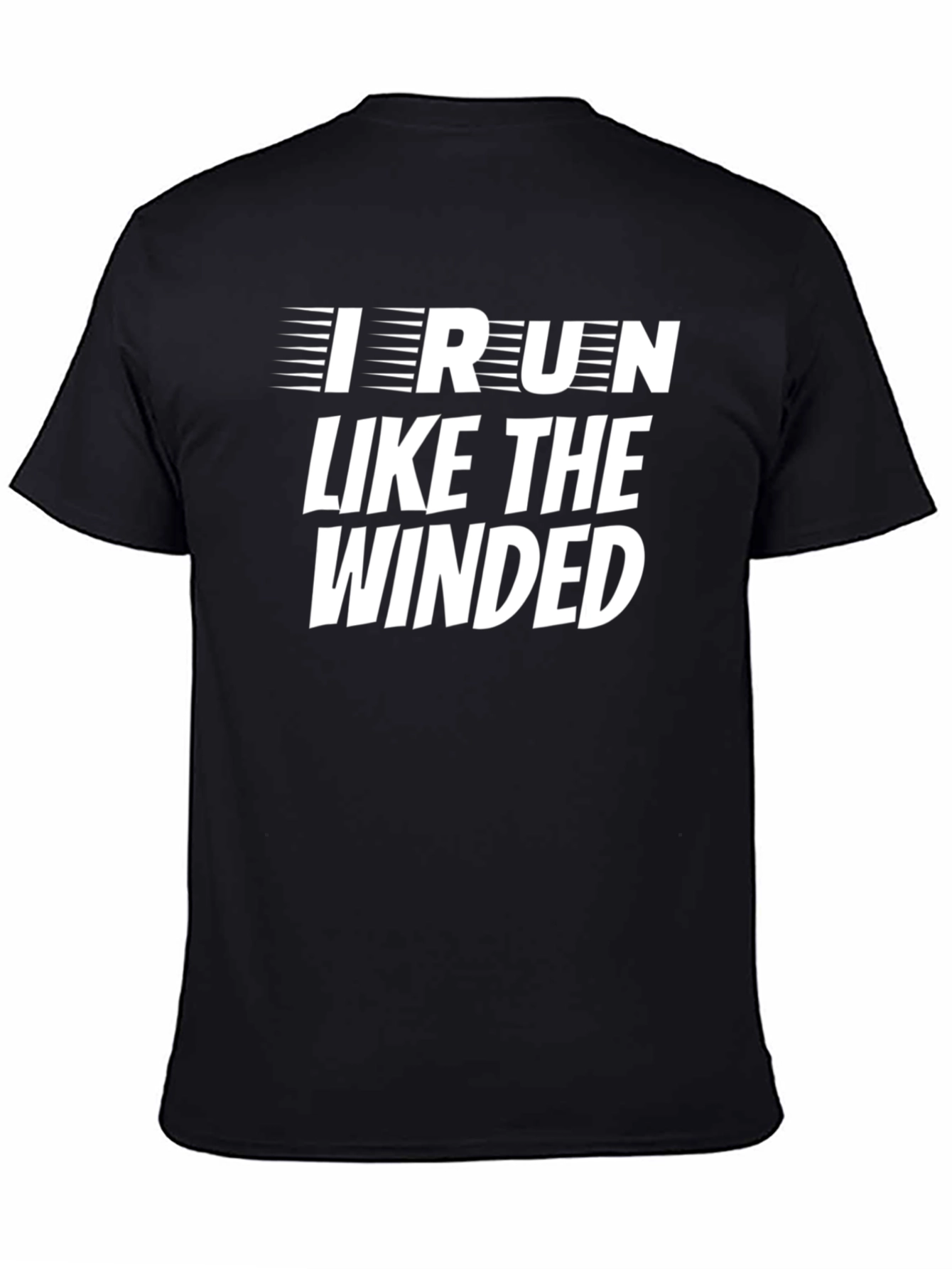 I Run Like The Winded Mens Black Graphic T-Shirt
