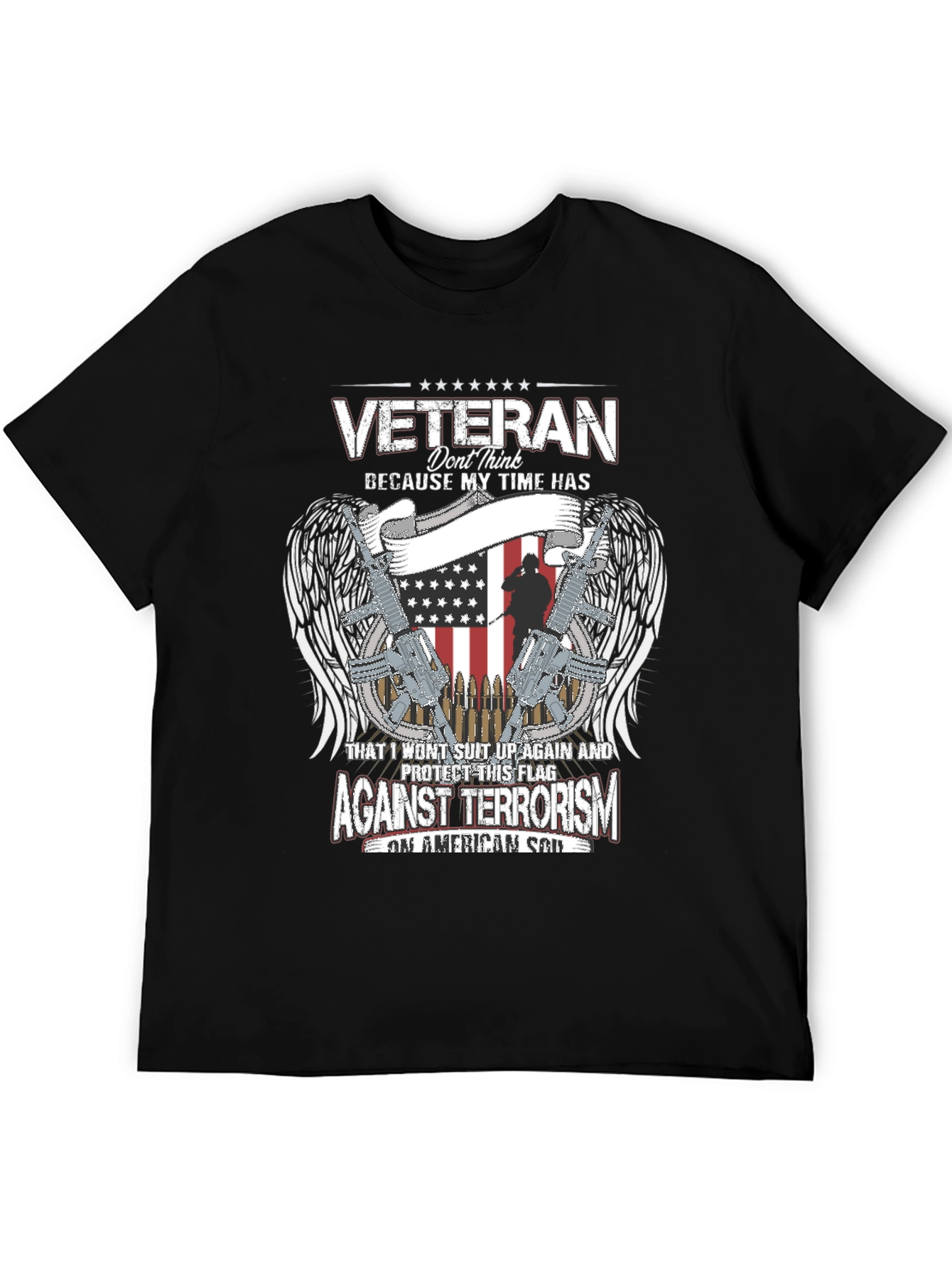 Veteran Against Terrorism Patriotic Graphic T-Shirt