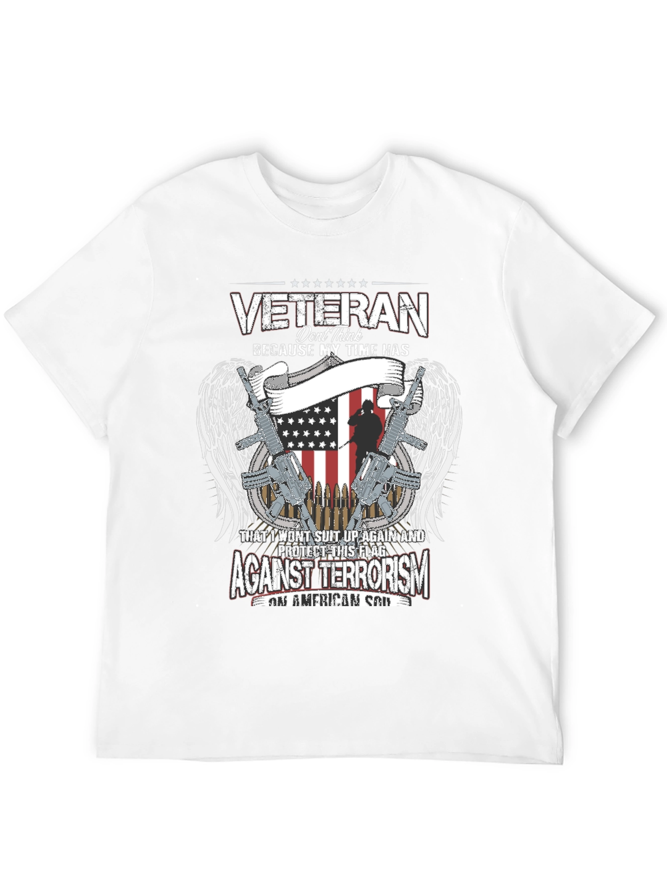 Veteran Against Terrorism Patriotic Graphic T-Shirt