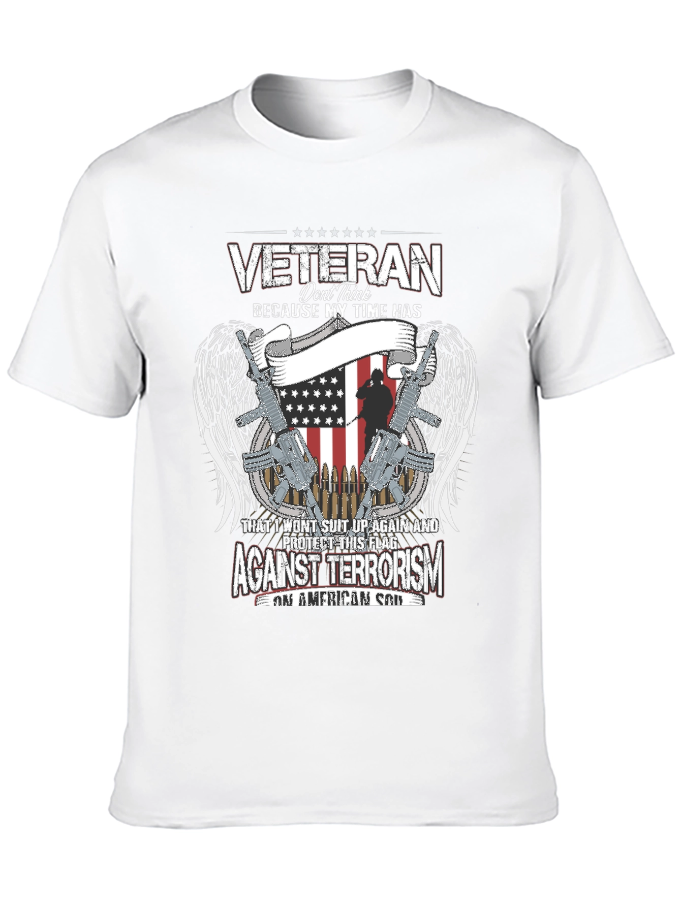 Veteran Against Terrorism Patriotic Graphic T-Shirt