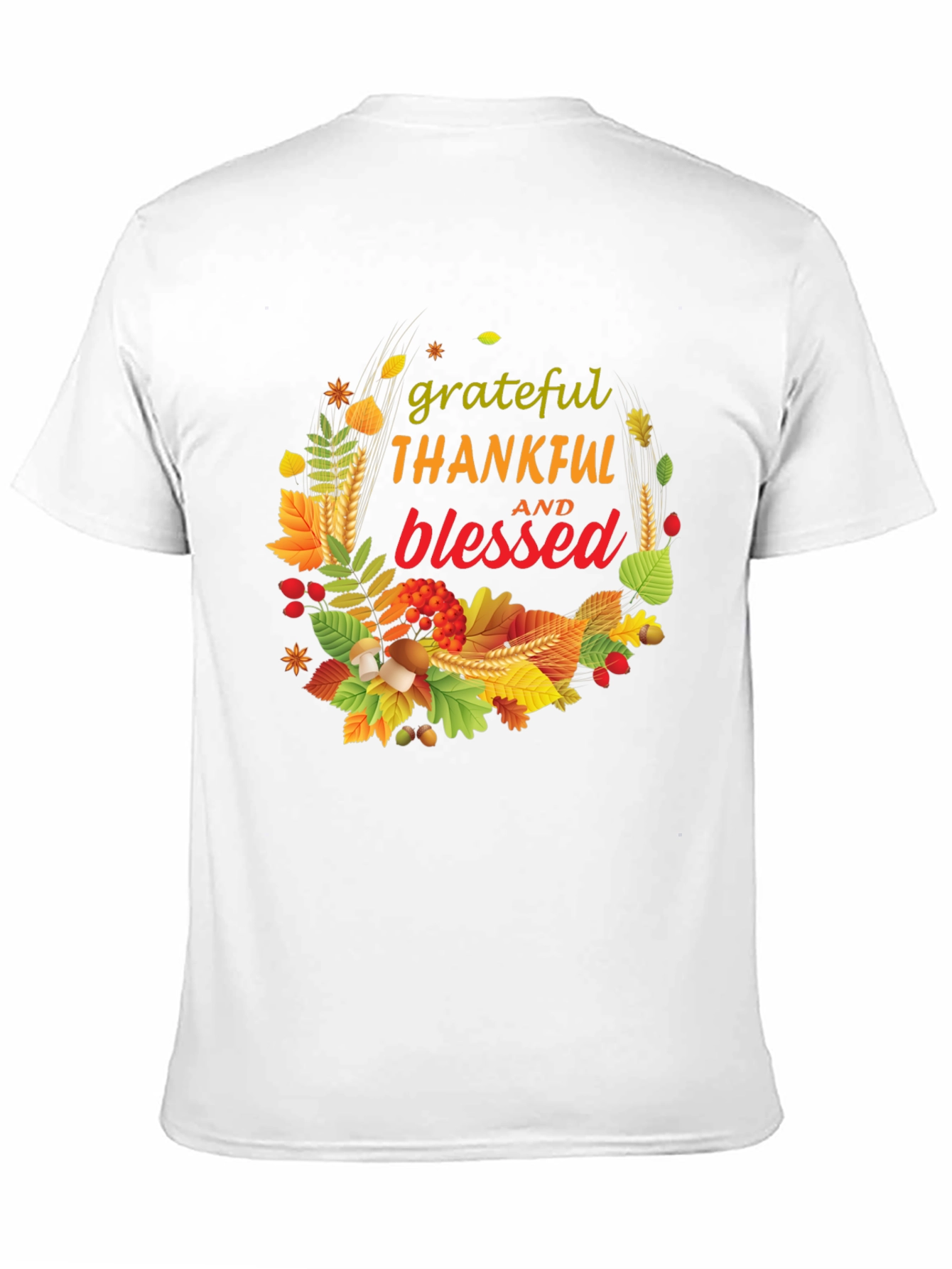 Grateful Thankful Blessed Fall Wreath T-Shirt