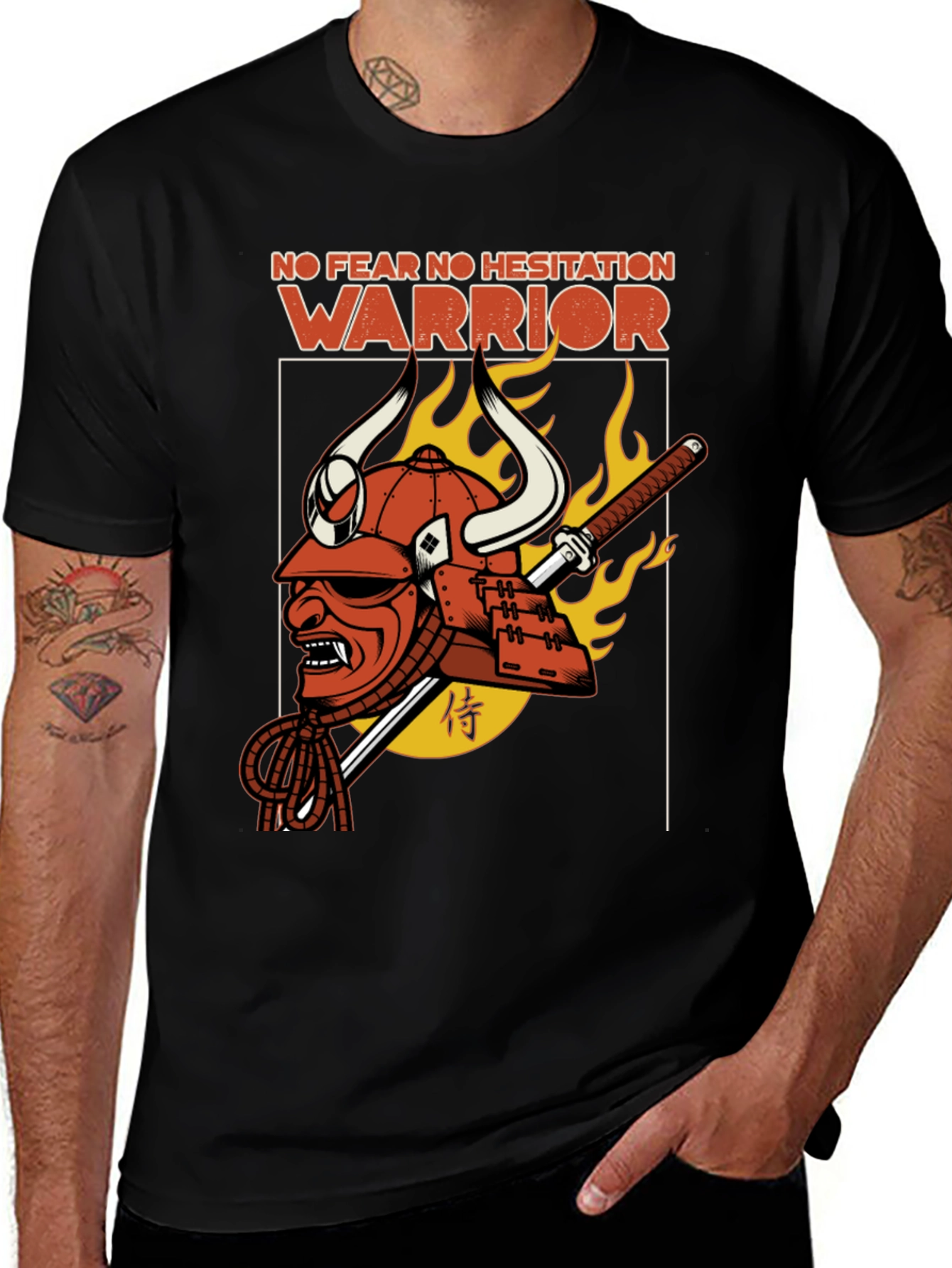 Samurai Warrior T-Shirt - No Fear No Hesitation
