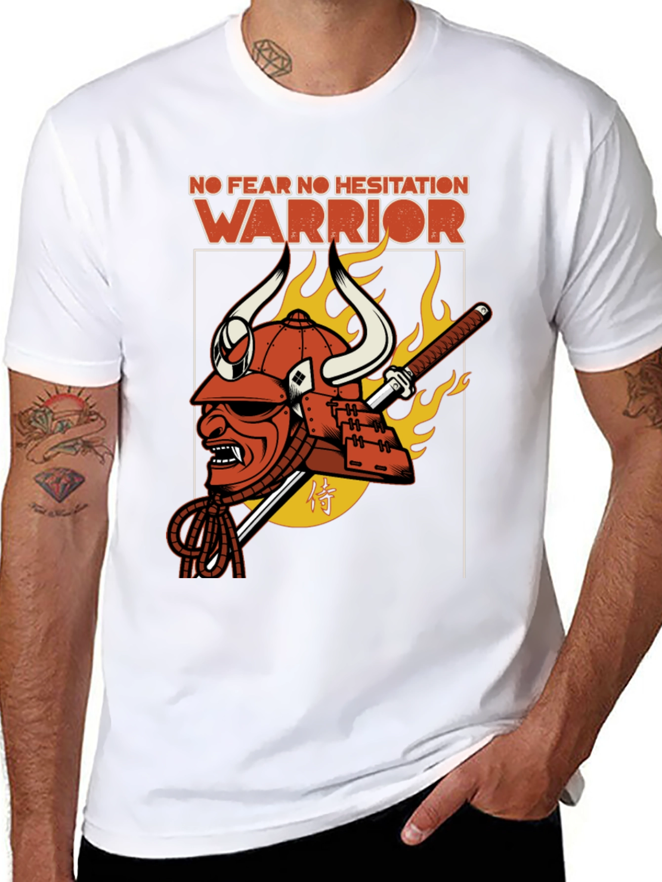 Samurai Warrior T-Shirt - No Fear No Hesitation