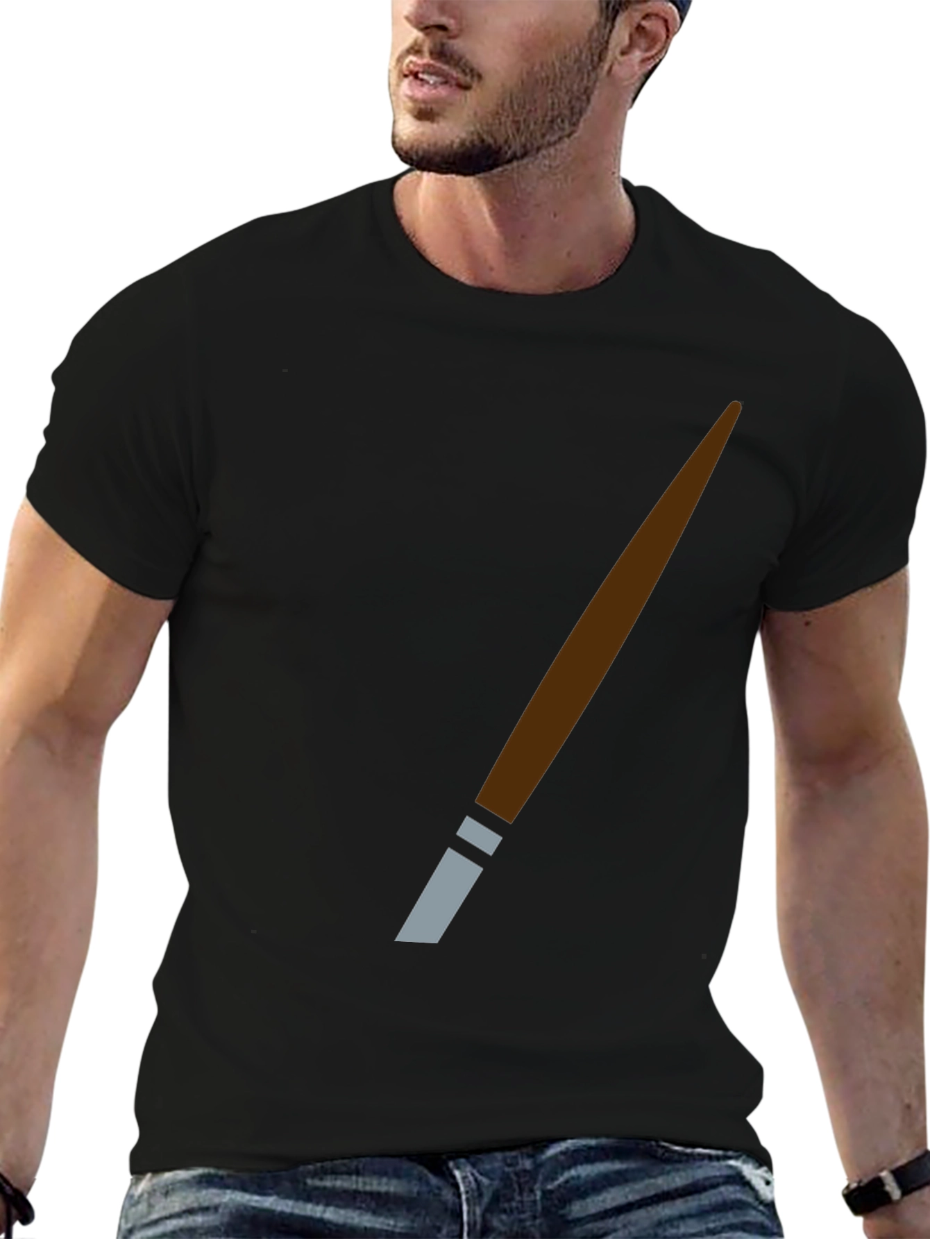 Novelty Brush Stroke T-Shirt - Artsy Graphic Tee