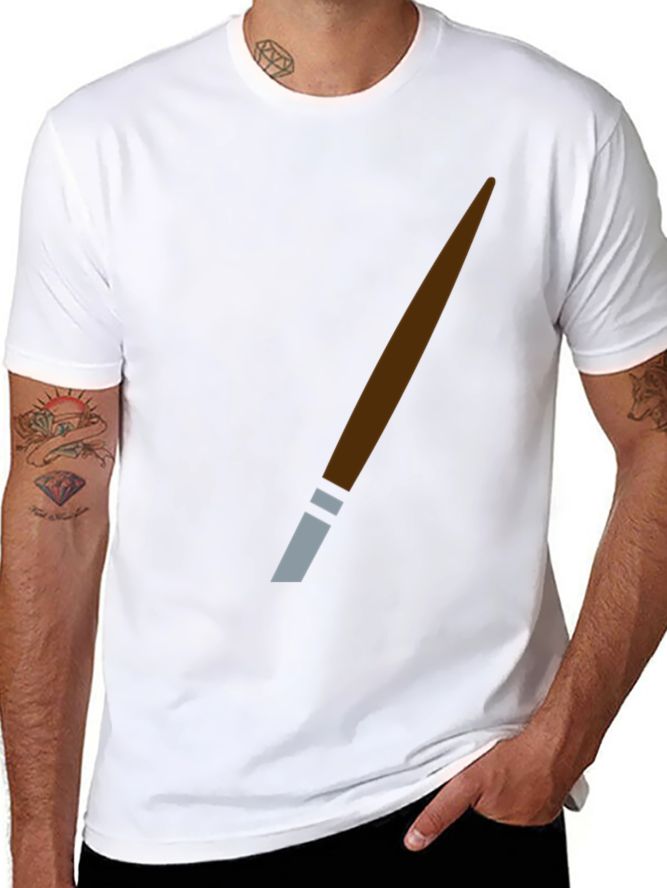 Novelty Brush Stroke T-Shirt - Artsy Graphic Tee