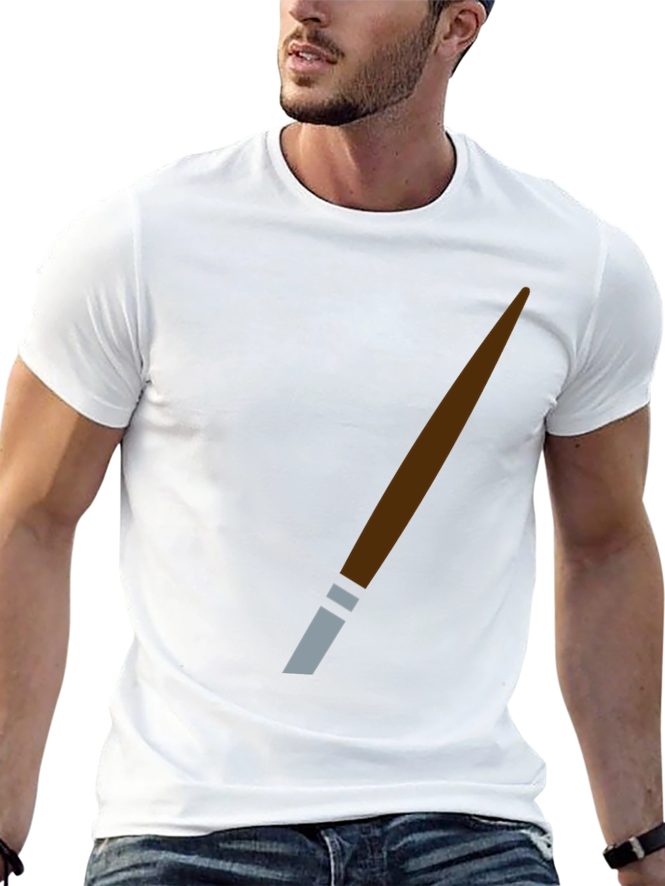 Novelty Brush Stroke T-Shirt - Artsy Graphic Tee