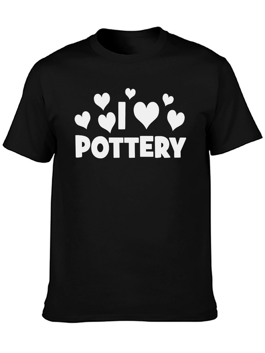 I Love Pottery Graphic Tee - Black Unisex T-Shirt