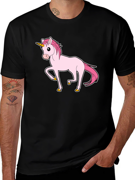 Unicorn Graphic Print T-Shirt - Black