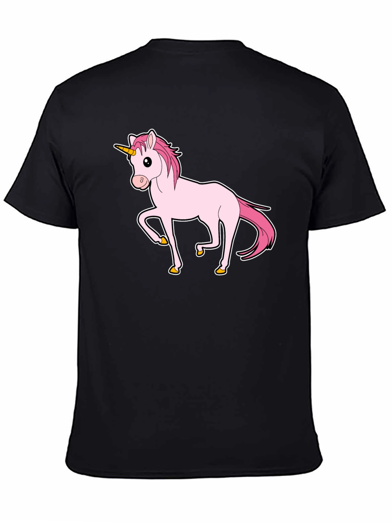 Unicorn Graphic Print T-Shirt - Black