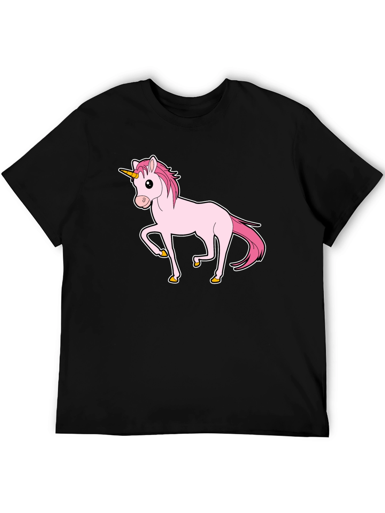 Unicorn Graphic Print T-Shirt - Black