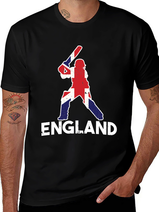 England Cricket T-Shirt - Union Jack Batter Design