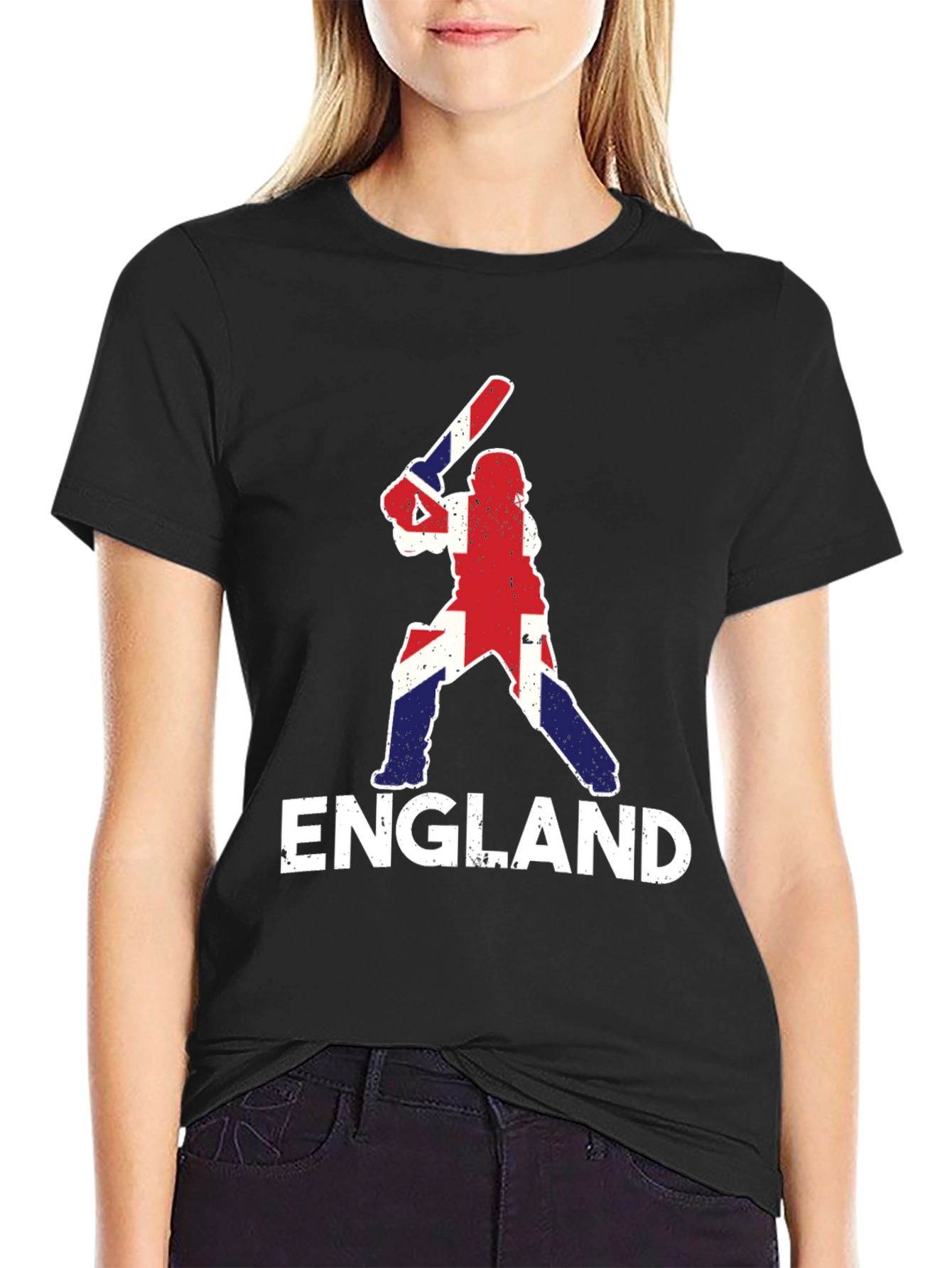 England Cricket T-Shirt - Union Jack Batter Design