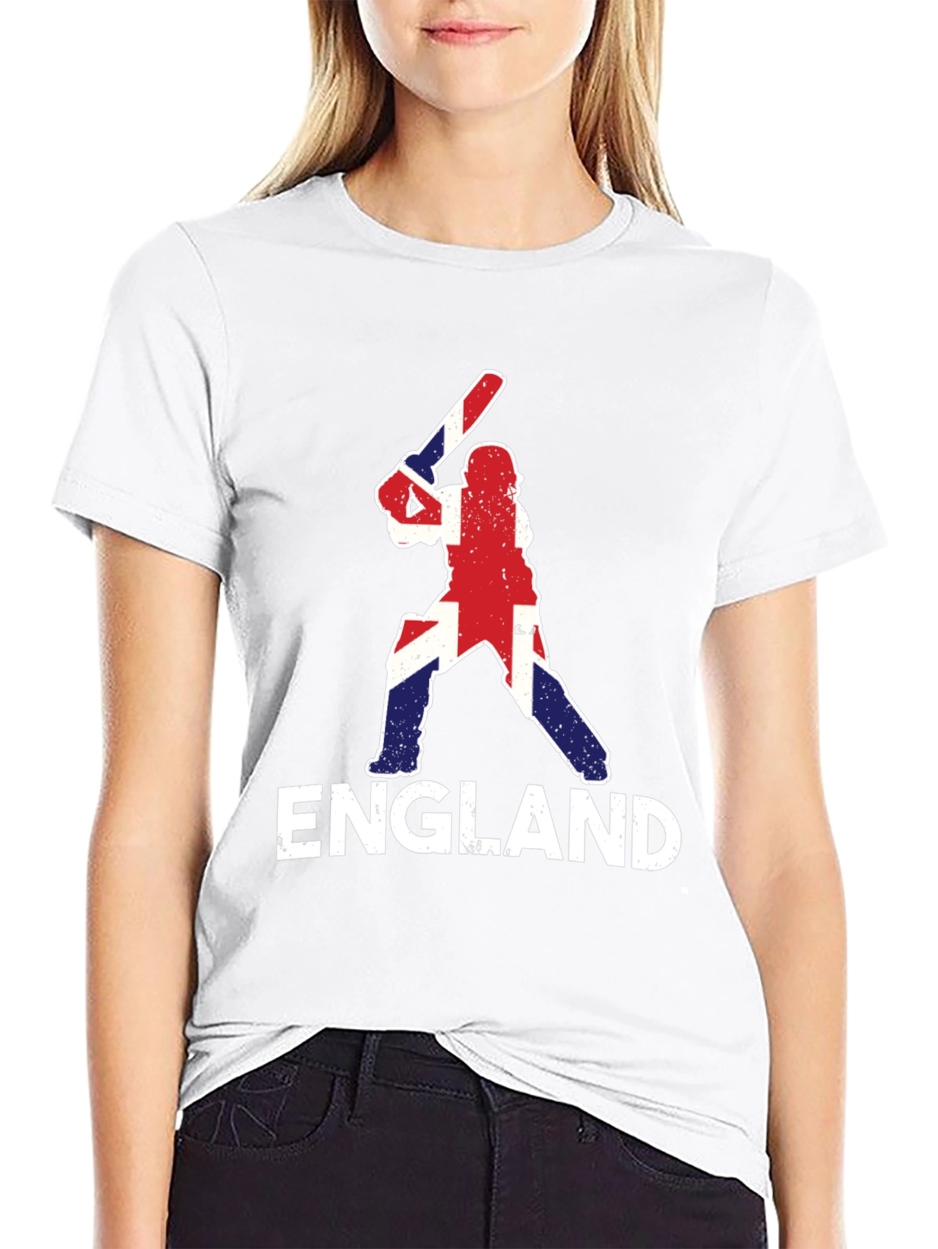 England Cricket T-Shirt - Union Jack Batter Design