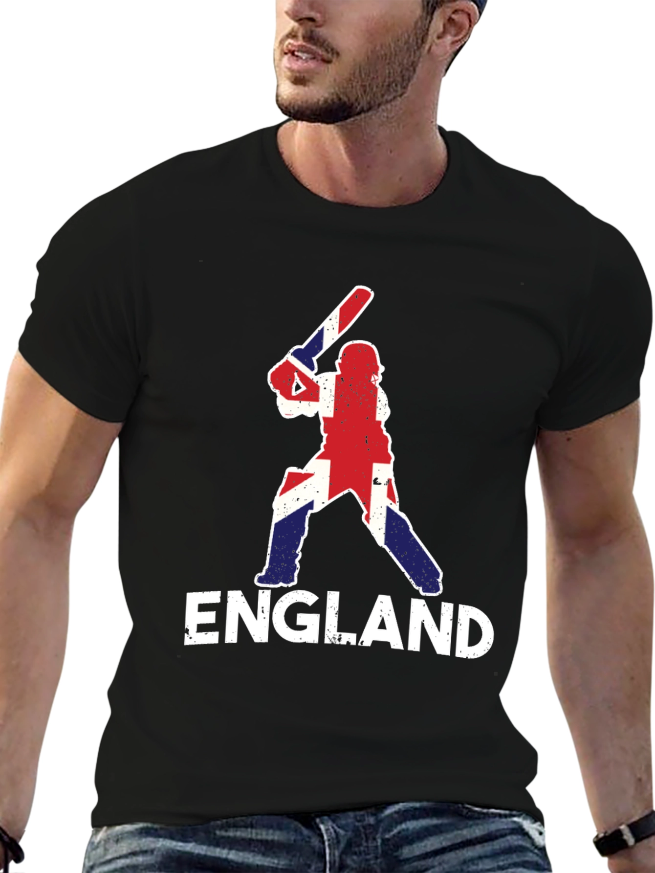 England Cricket T-Shirt - Union Jack Batter Design