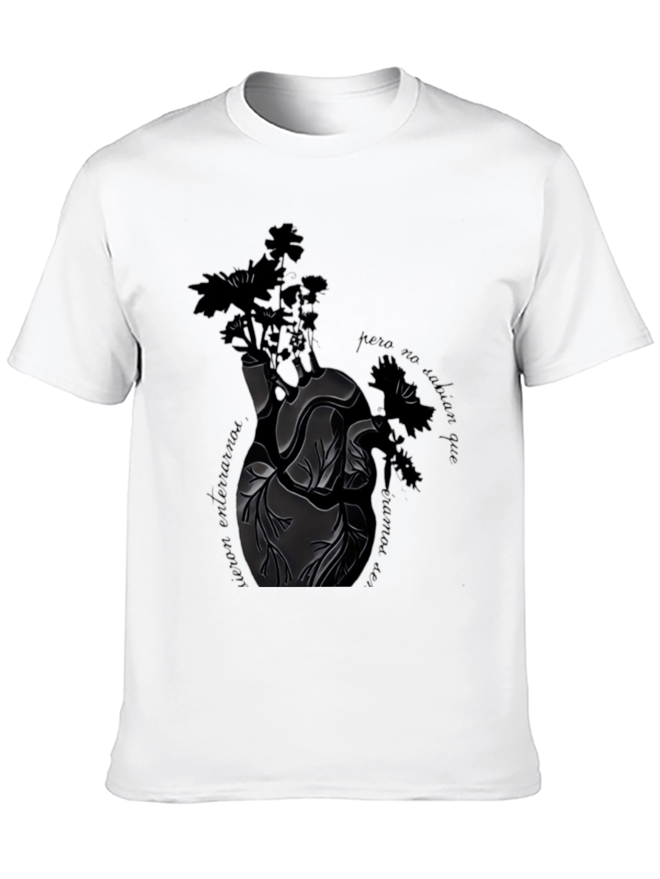 Heart & Flowers Black Graphic Tee