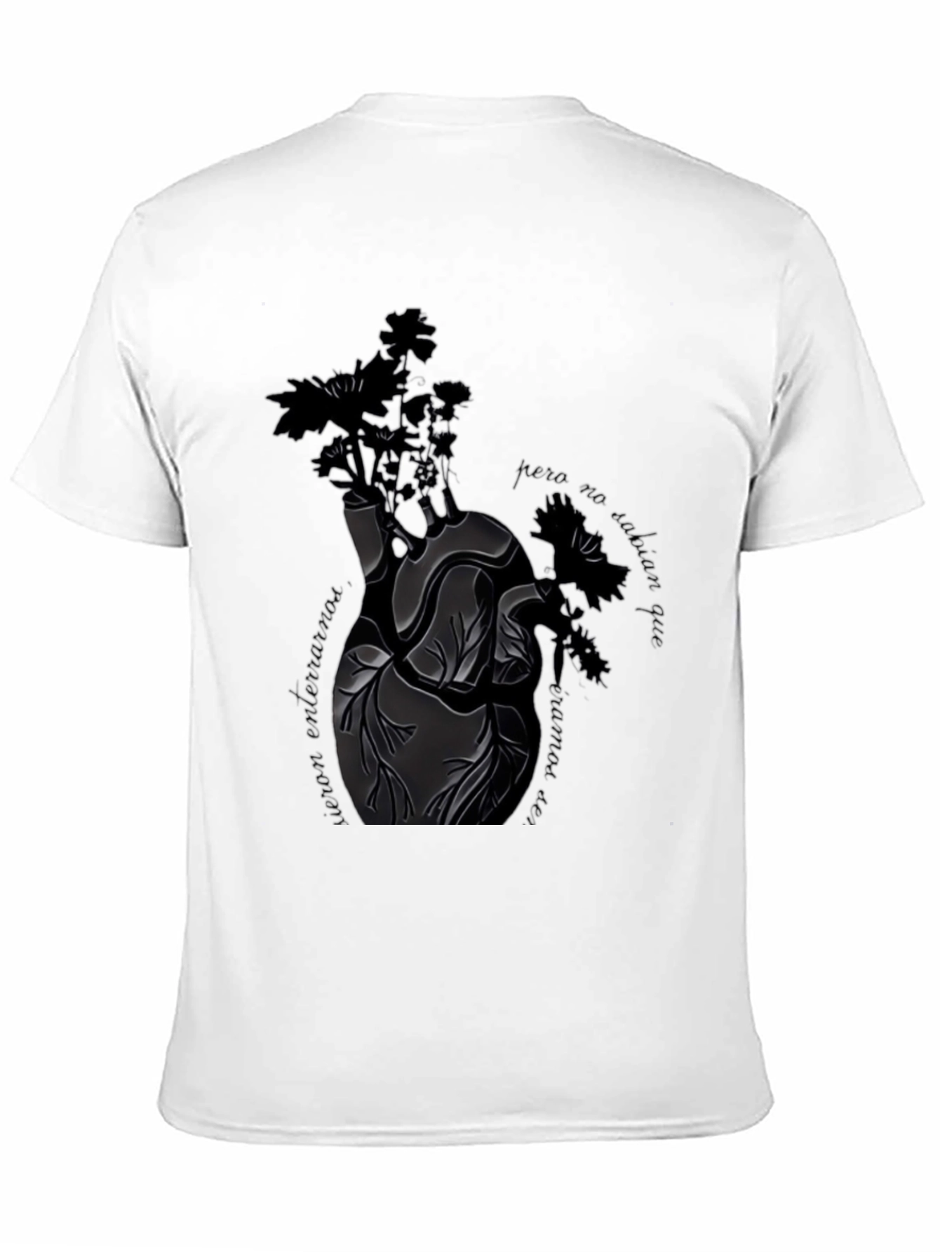 Heart & Flowers Black Graphic Tee