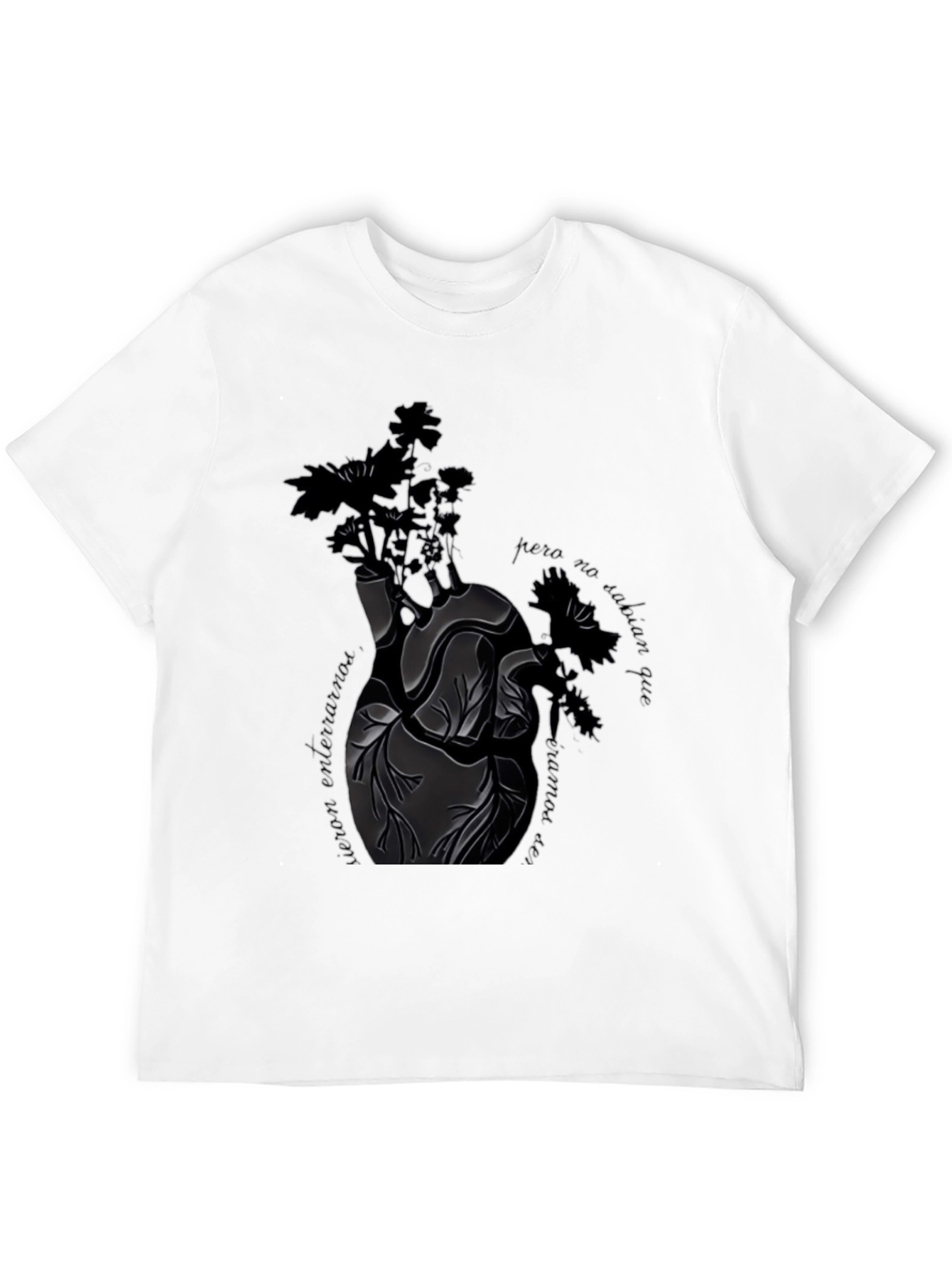 Heart & Flowers Black Graphic Tee