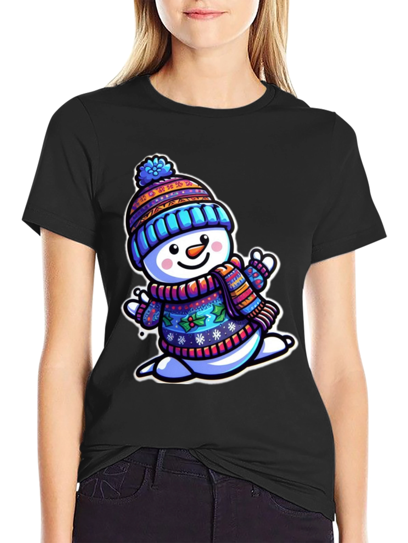 Festive Snowman Graphic Tee