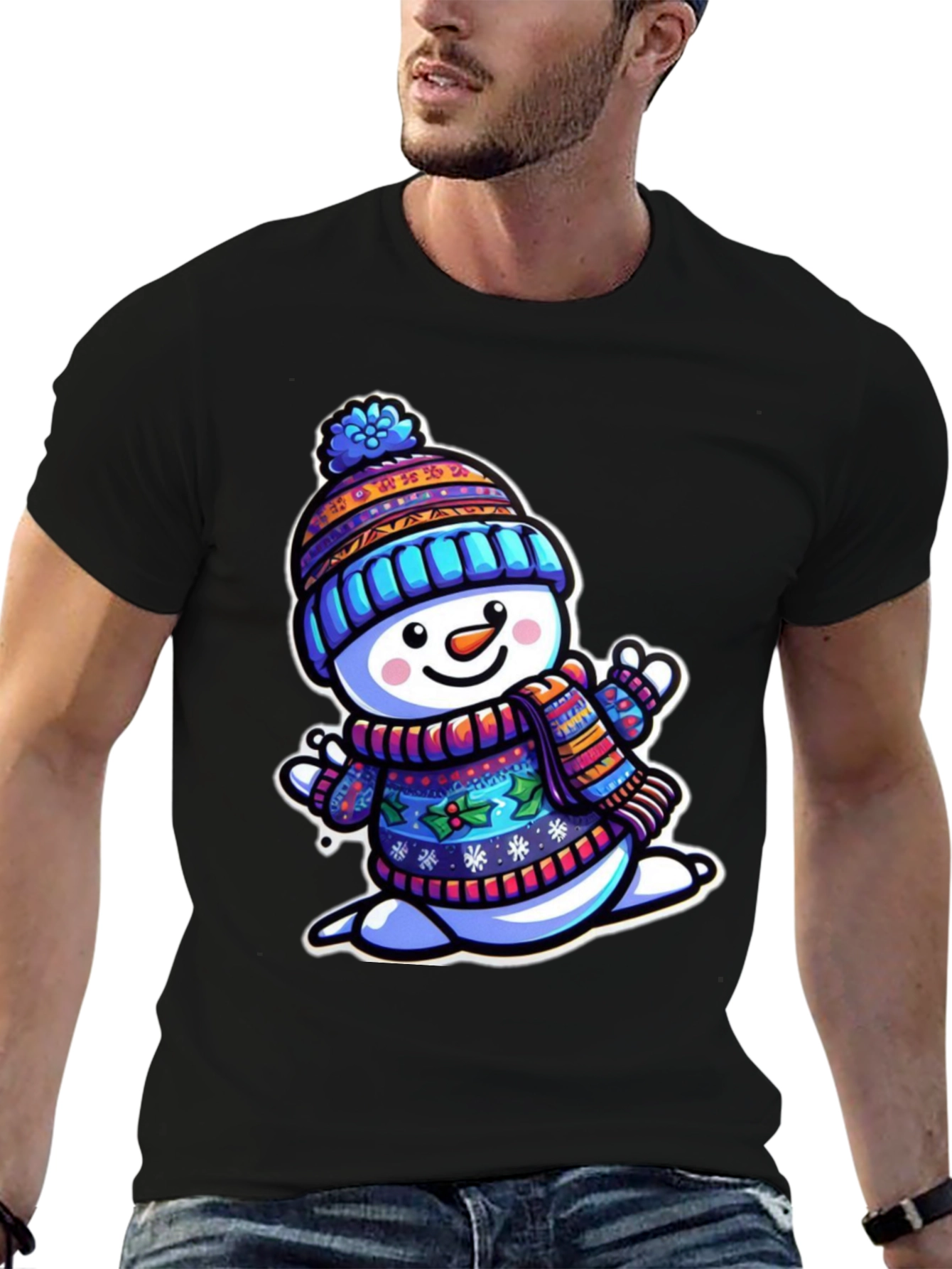 Festive Snowman Graphic Tee