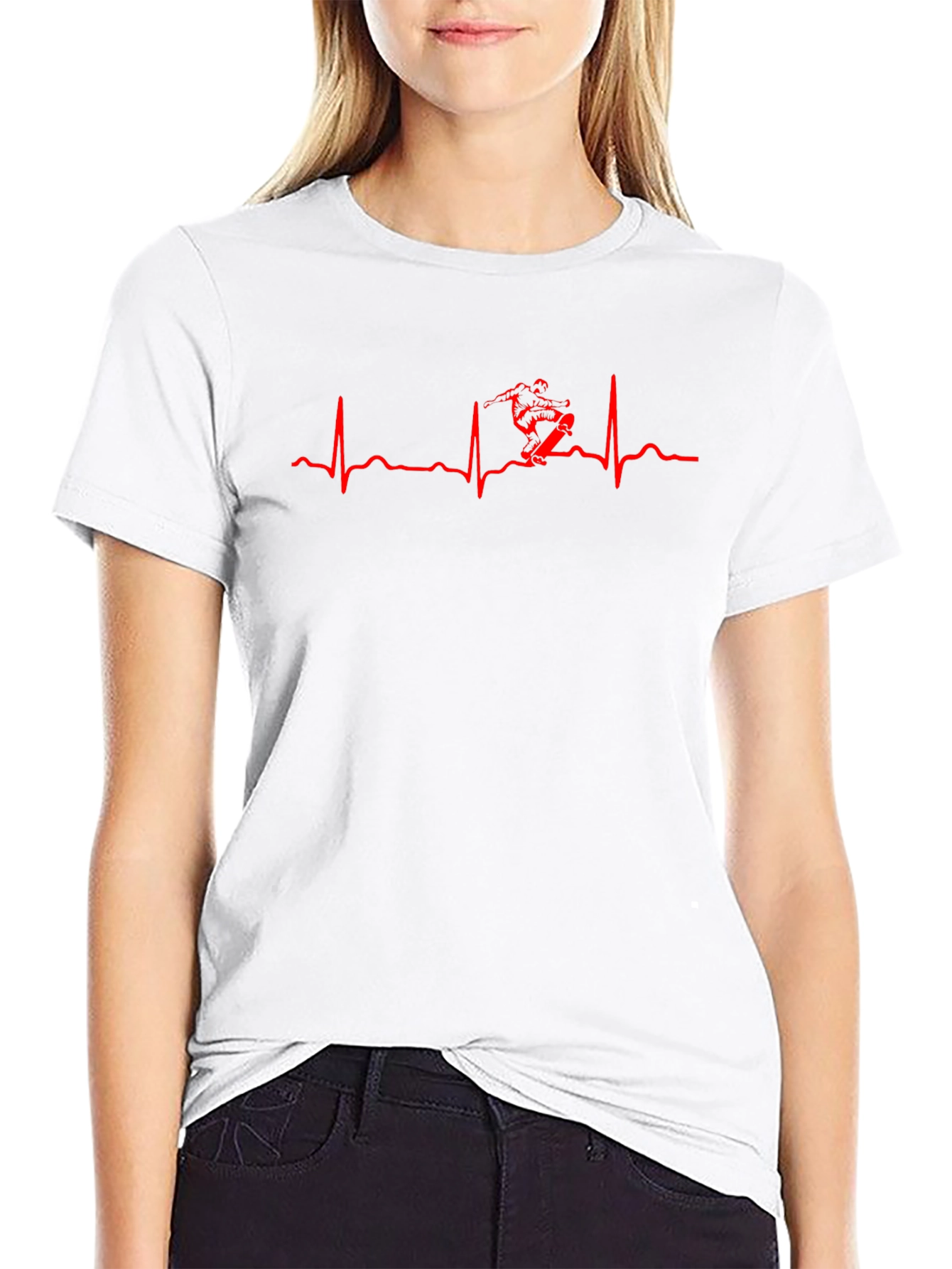 Skateboard Heartbeat Graphic T-Shirt